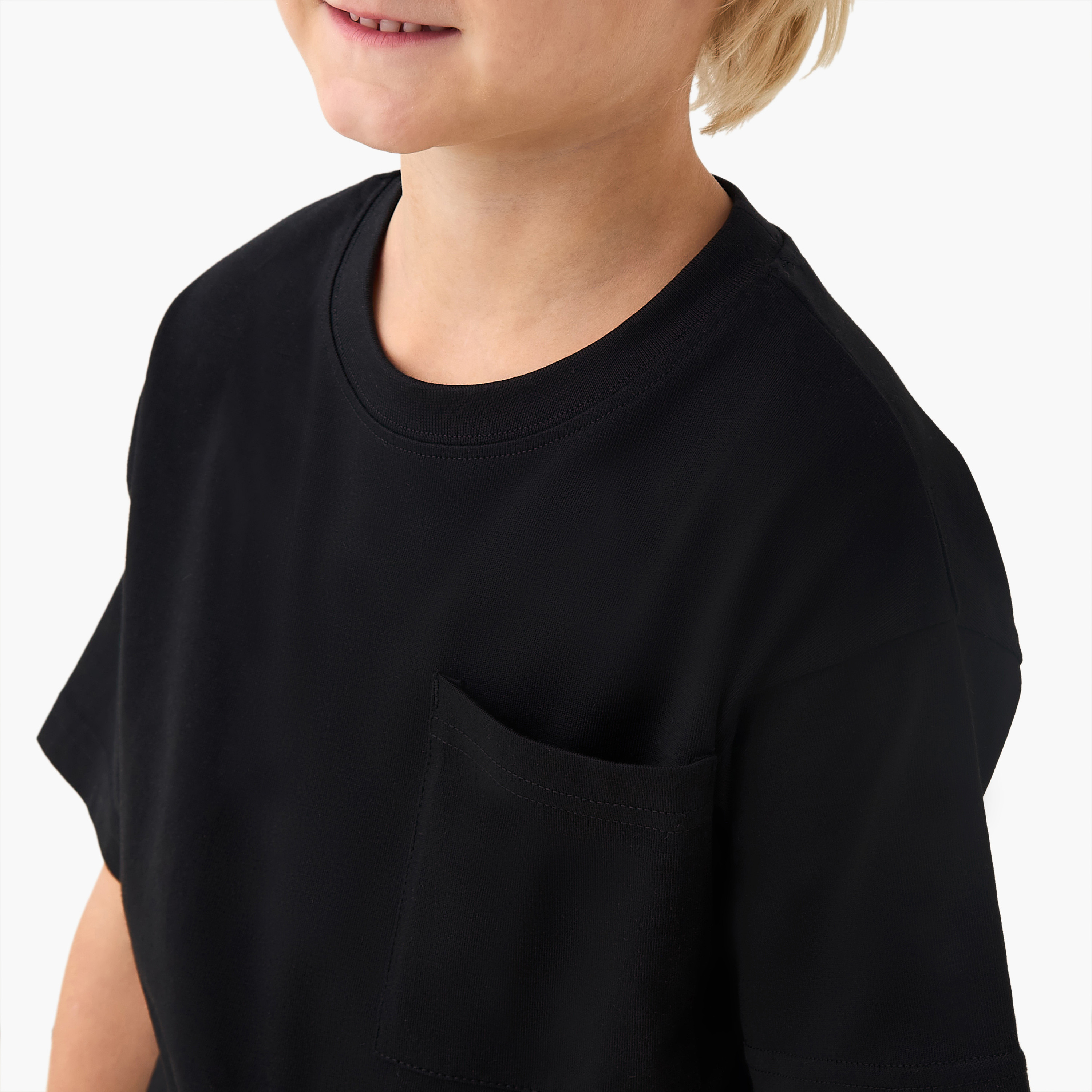 Juniors Crew Neck Short Sleeves T-shirt with Chest Pocket-boys-clothing-tshirtsandpolos-image-4