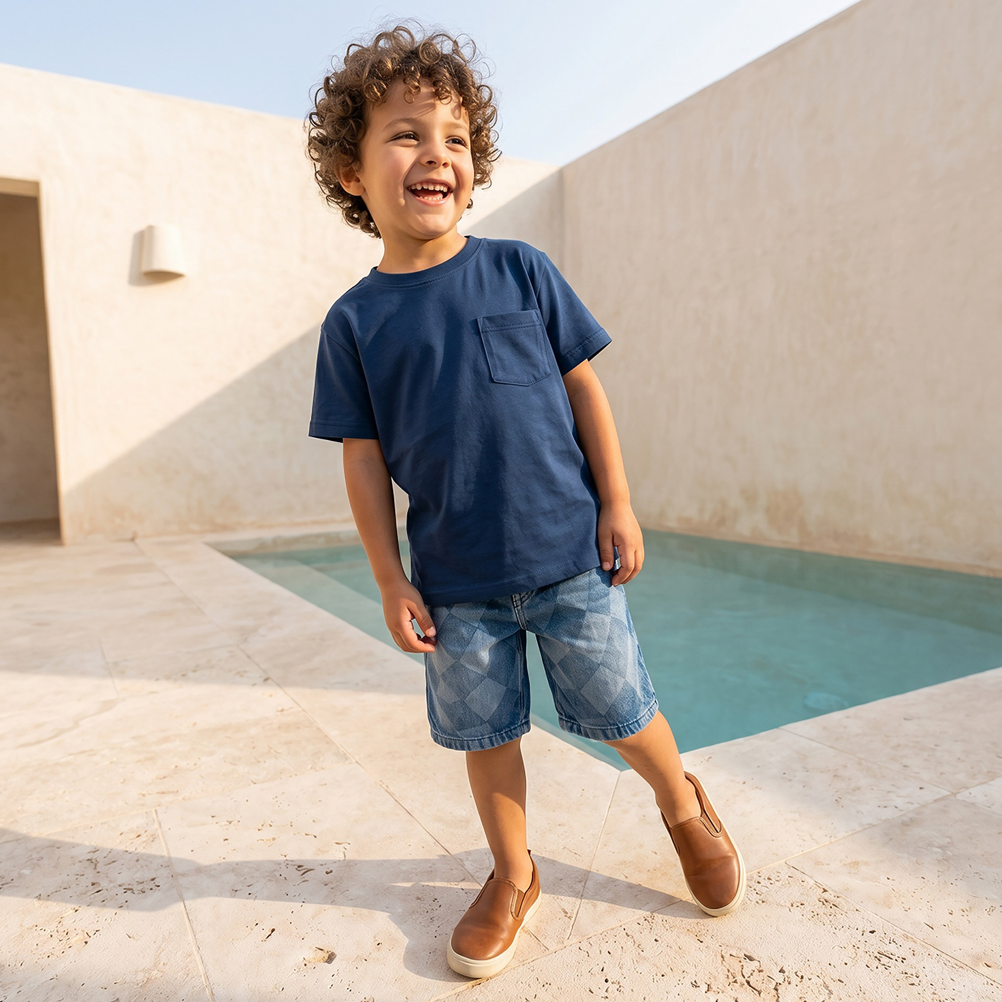 Juniors Knee Length Elasticated Drawstring Waist Shorts with Pockets-boys-clothing-bottoms-shorts-image-5