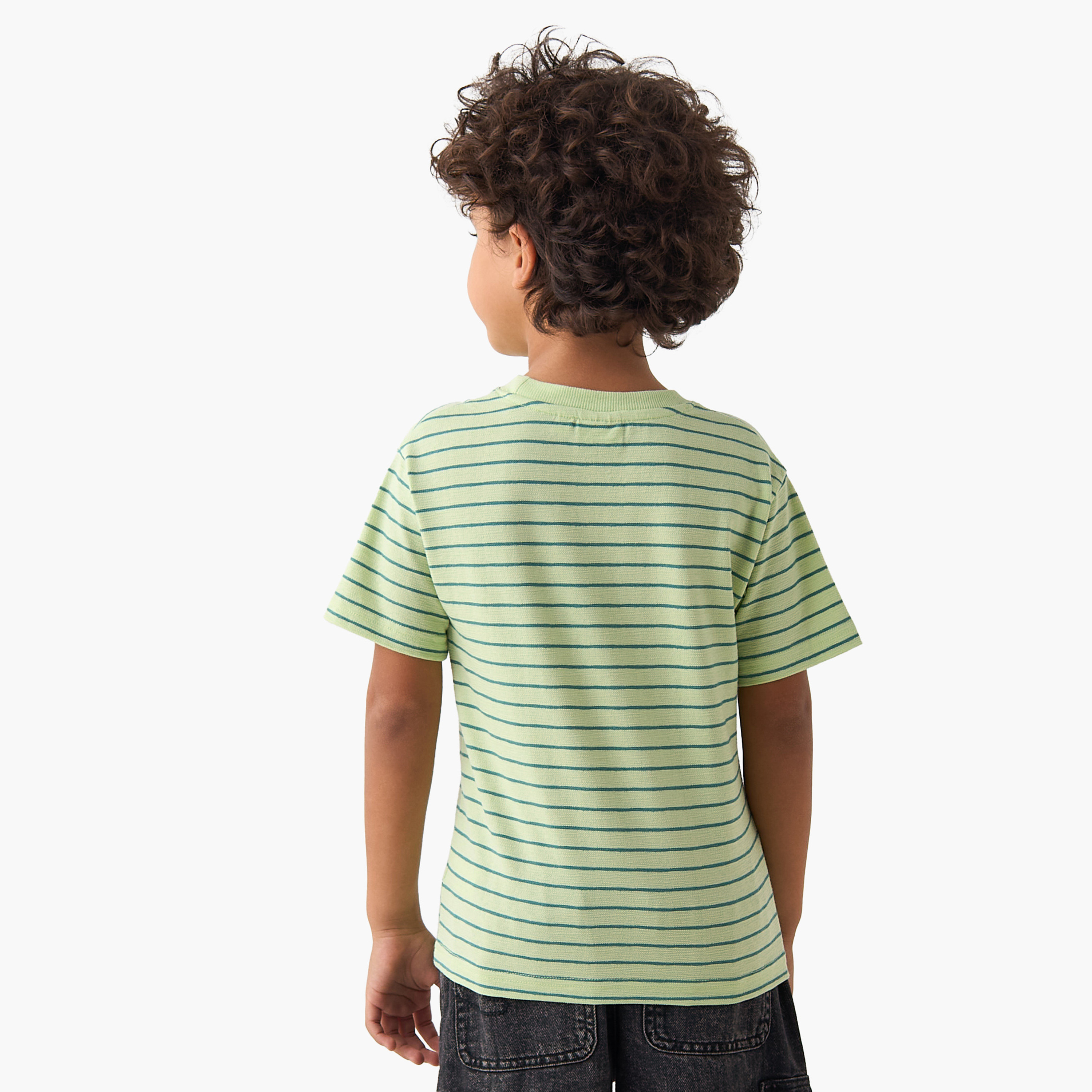 Juniors Crew Neck Short Sleeves T-shirt with Stripes-boys-clothing-tshirtsandpolos-image-3