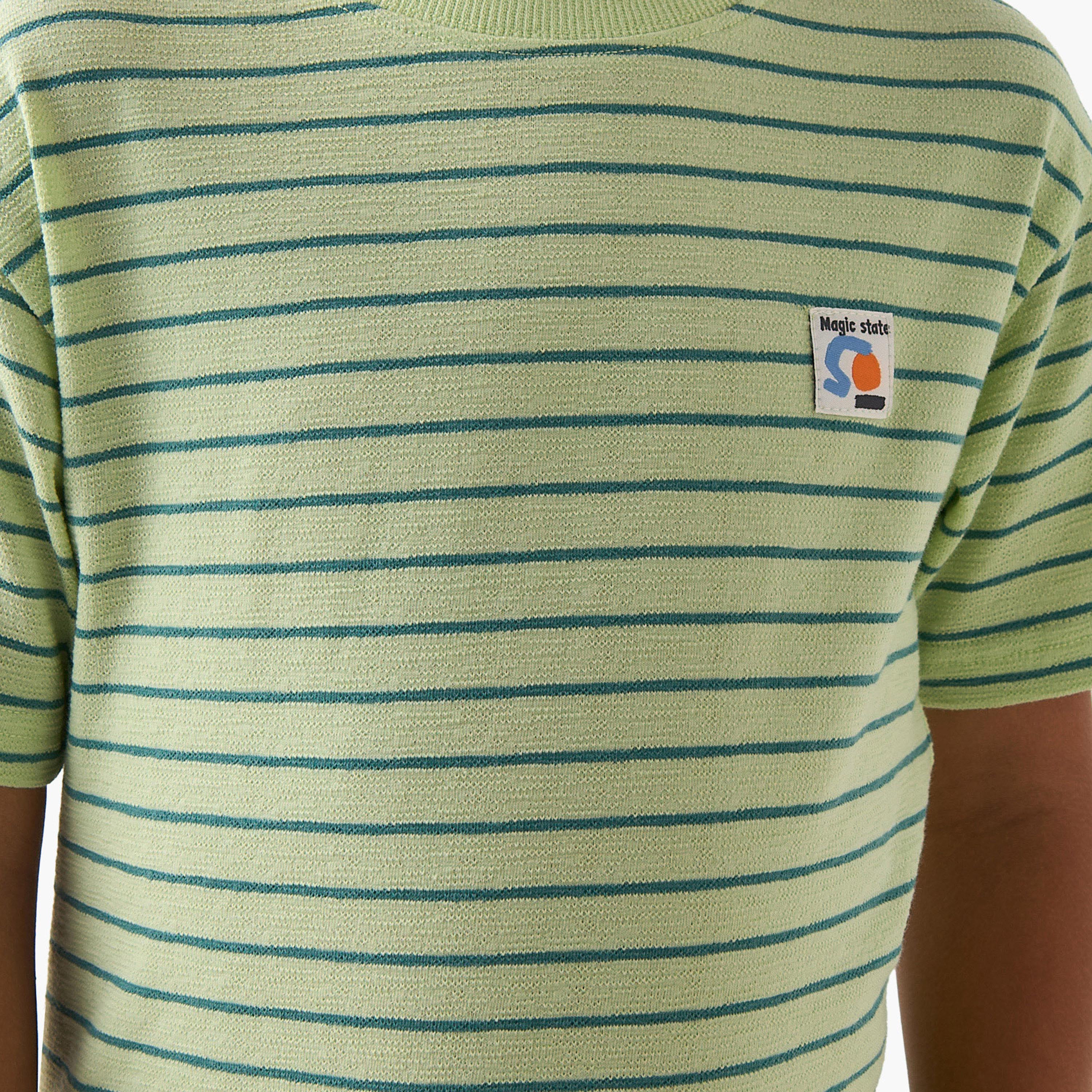 Juniors Crew Neck Short Sleeves T-shirt with Stripes-boys-clothing-tshirtsandpolos-image-5