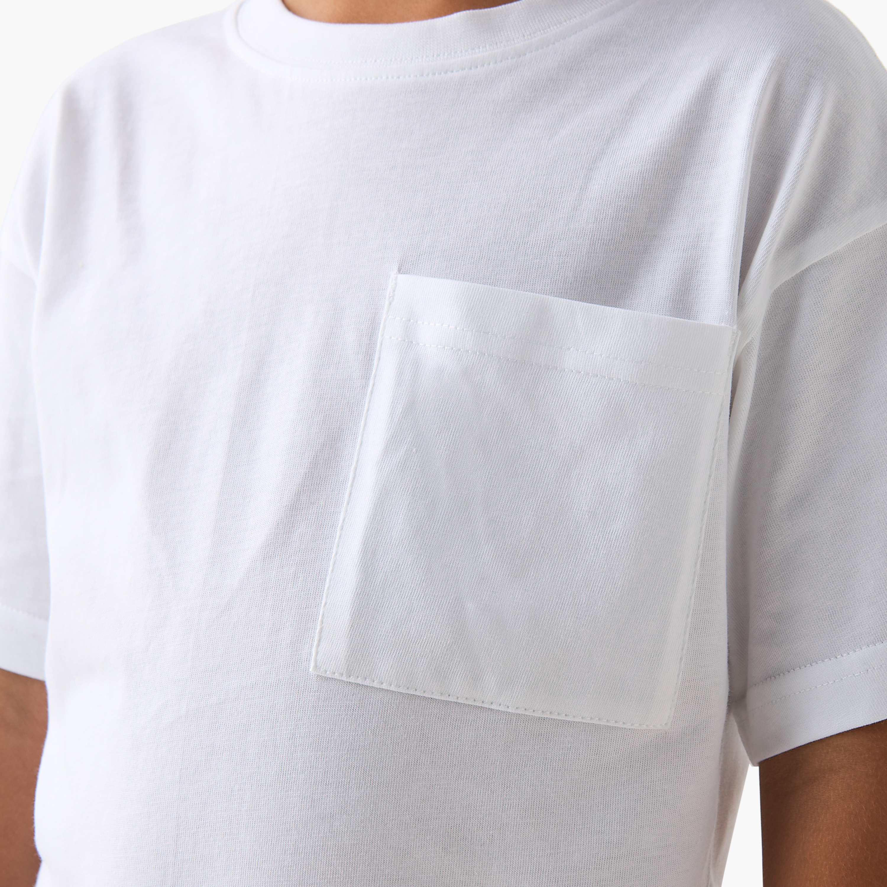 Pack of 3 Juniors Crew Neck Short Sleeves T-shirt with Chest Pocket-boys-clothing-tshirtsandpolos-image-7