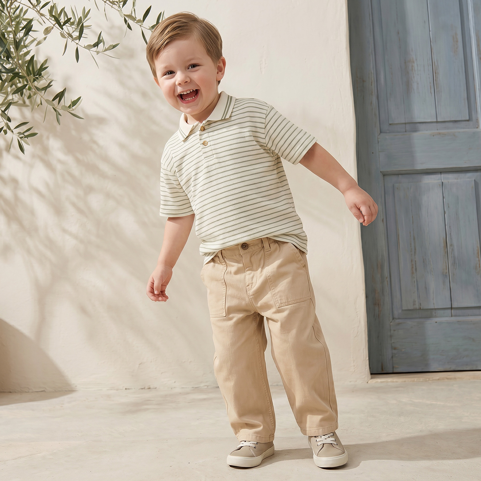 Juniors Collared Short Sleeves Polo T-shirt with Stripes-boys-clothing-tshirtsandpolos-image-2