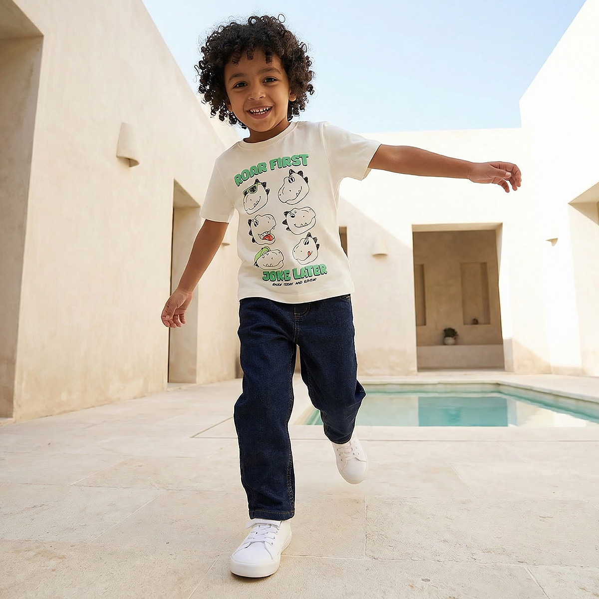 Juniors Crew Neck Short Sleeve T-shirt with Dinosaur Print-boys-clothing-tshirtsandpolos-image-2
