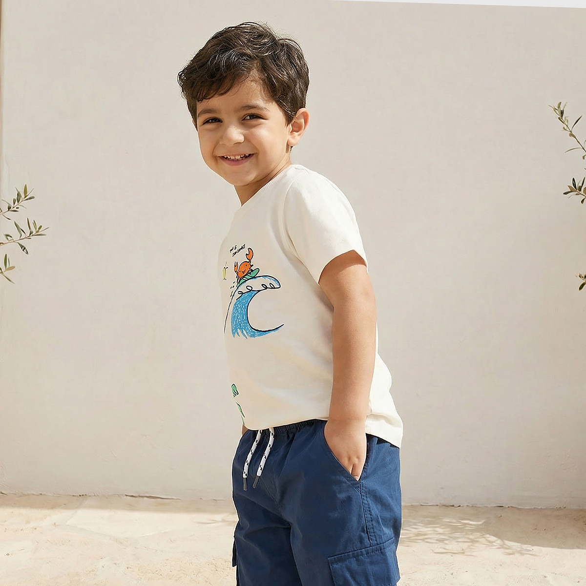 Juniors Crew Neck Short Sleeves T-shirt with Beach Print-boys-clothing-tshirtsandpolos-image-5