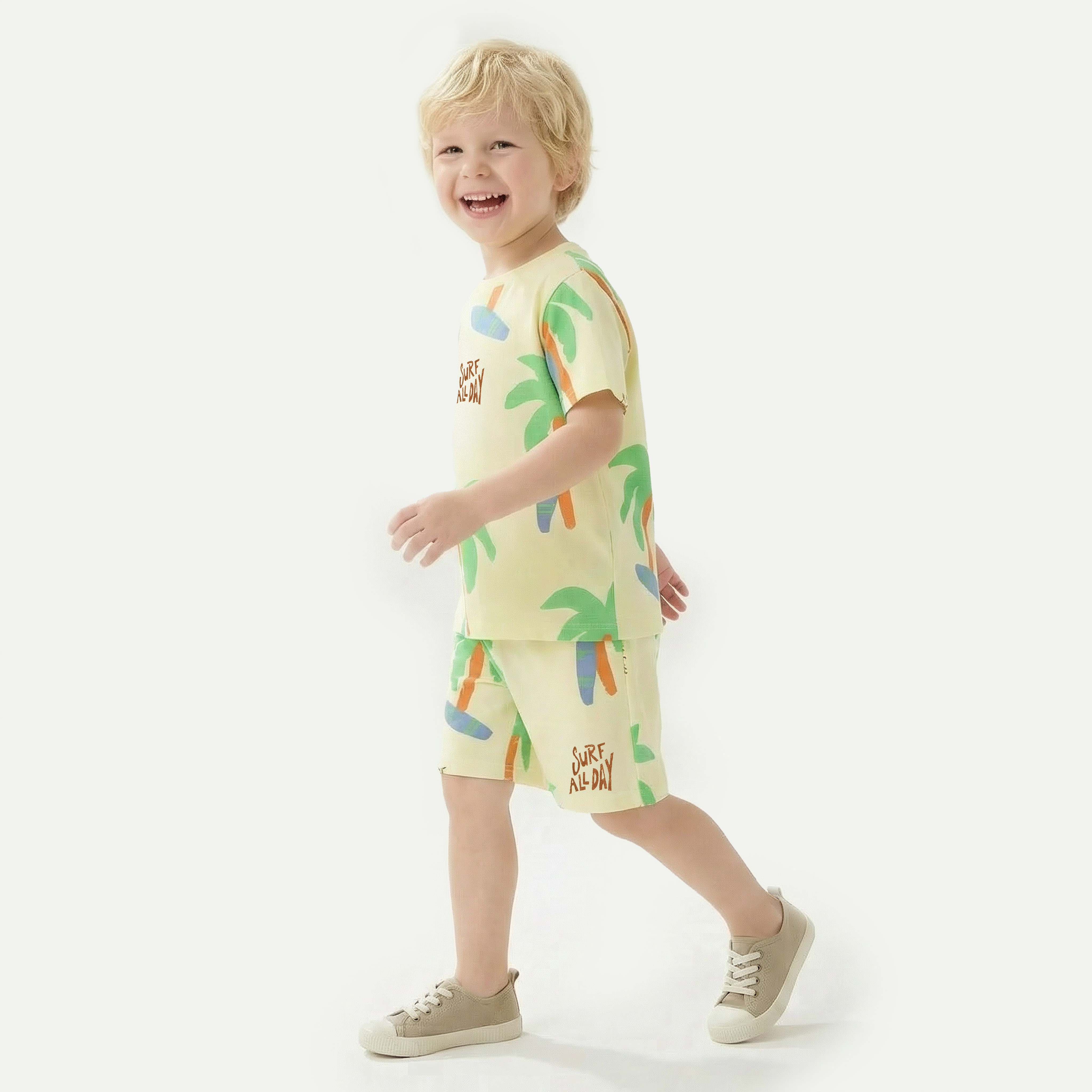 Juniors Crew Neck Short Sleeves T-shirt with Palm Tree Print-boys-clothing-tshirtsandpolos-image-2