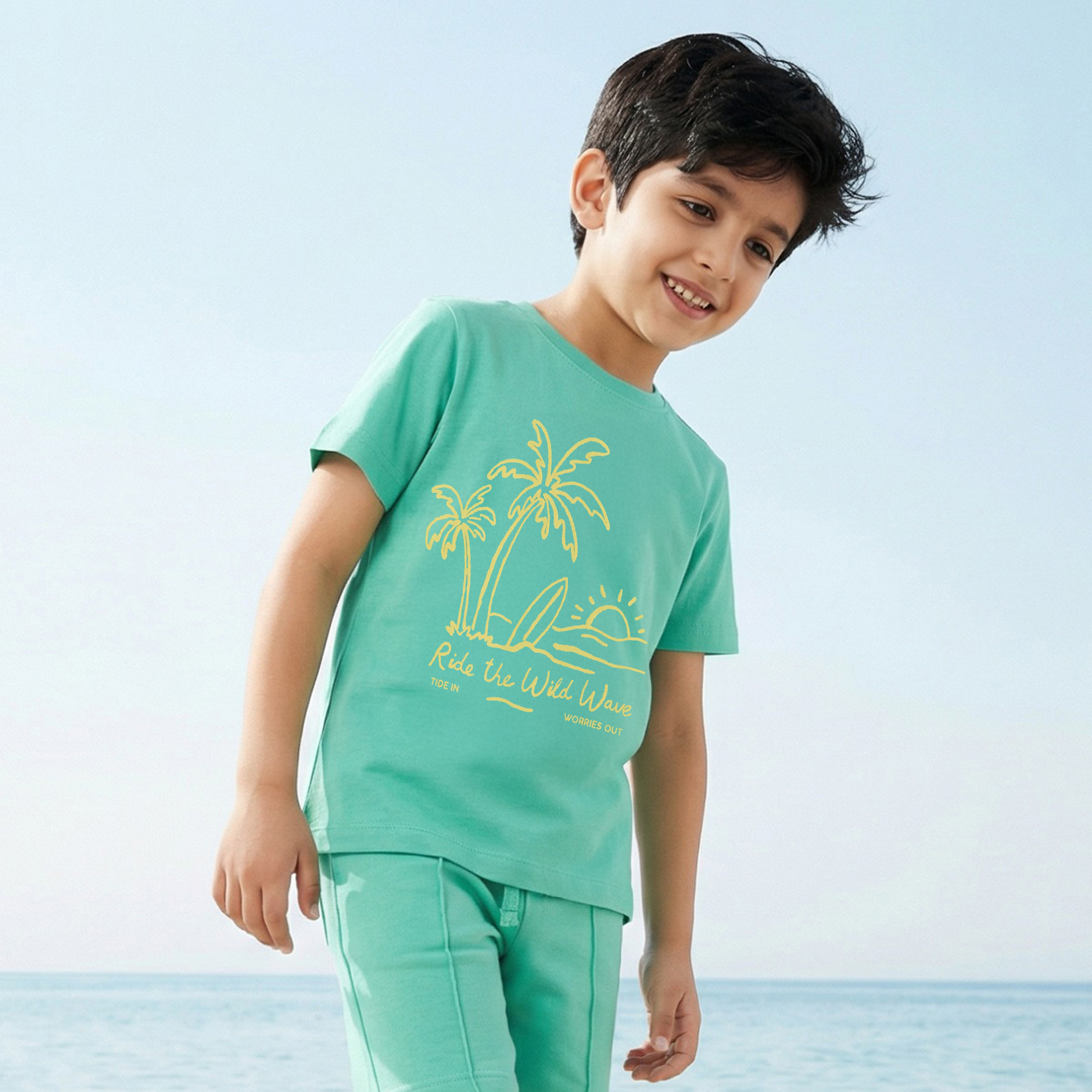 Juniors Crew Neck Short Sleeves T-shirt with Graphic Print-boys-clothing-tshirtsandpolos-image-1