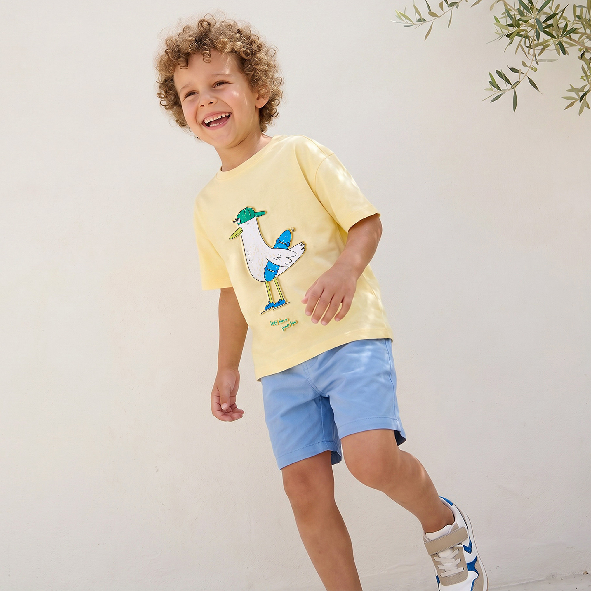 Juniors Crew Neck Short Sleeves T-shirt with Seagull Embossed Print-boys-clothing-tshirtsandpolos-image-5