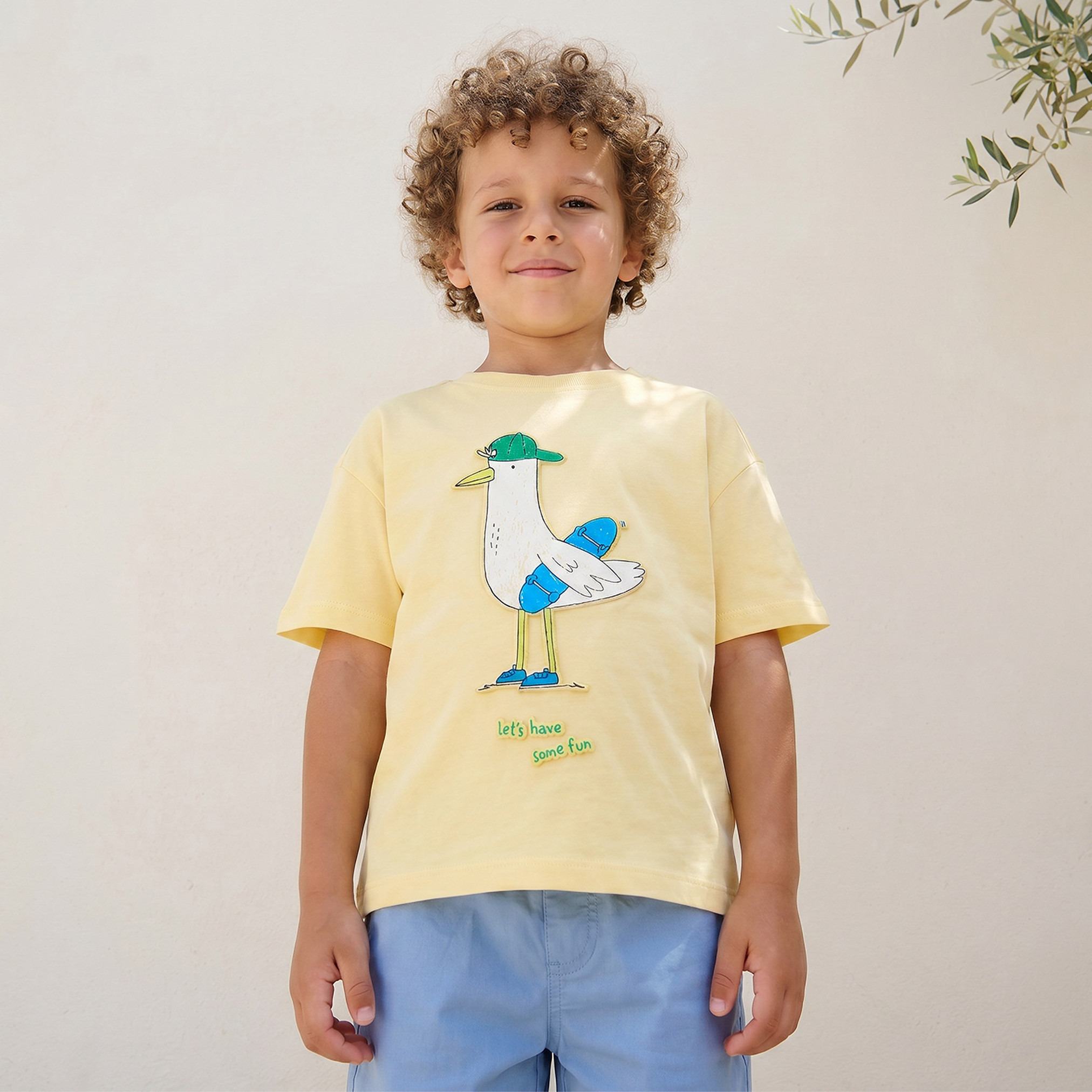 Juniors Crew Neck Short Sleeves T-shirt with Seagull Embossed Print-boys-clothing-tshirtsandpolos-image-6