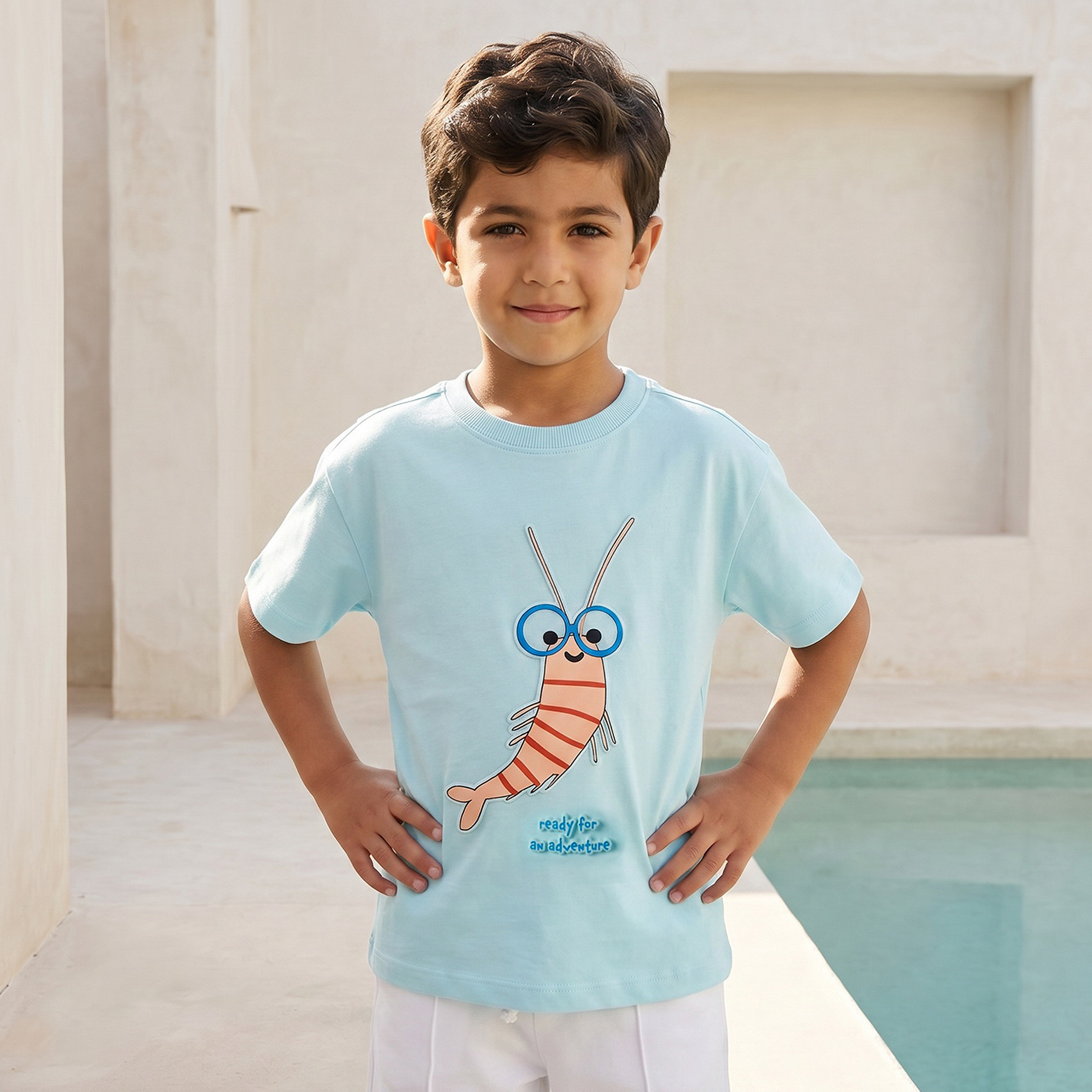 Juniors Crew Neck Short Sleeves T-shirt with Shrimp Print-boys-clothing-tshirtsandpolos-image-1