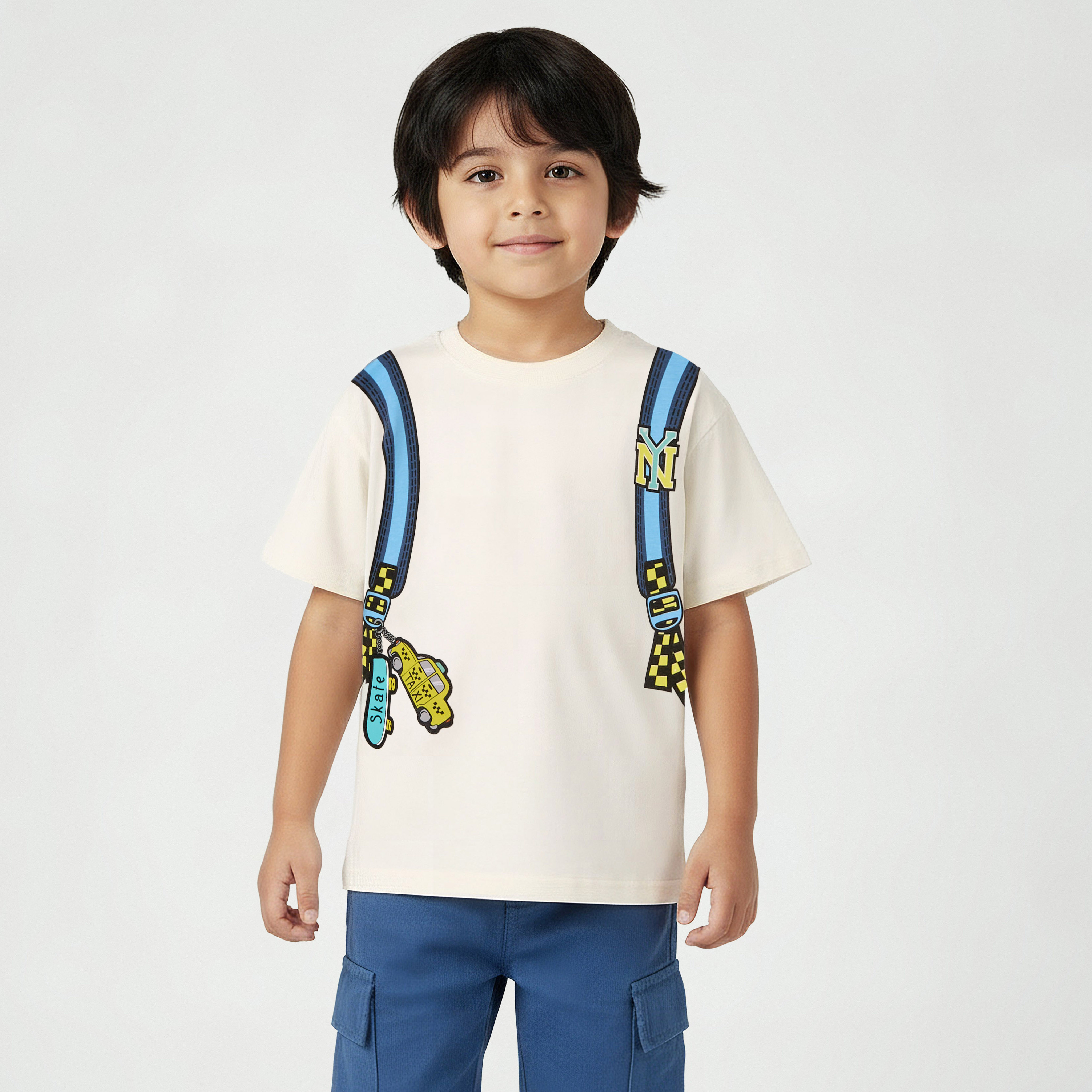 Juniors Crew Neck Short Sleeves T-shirt with Graphic Print-boys-clothing-tshirtsandpolos-image-1