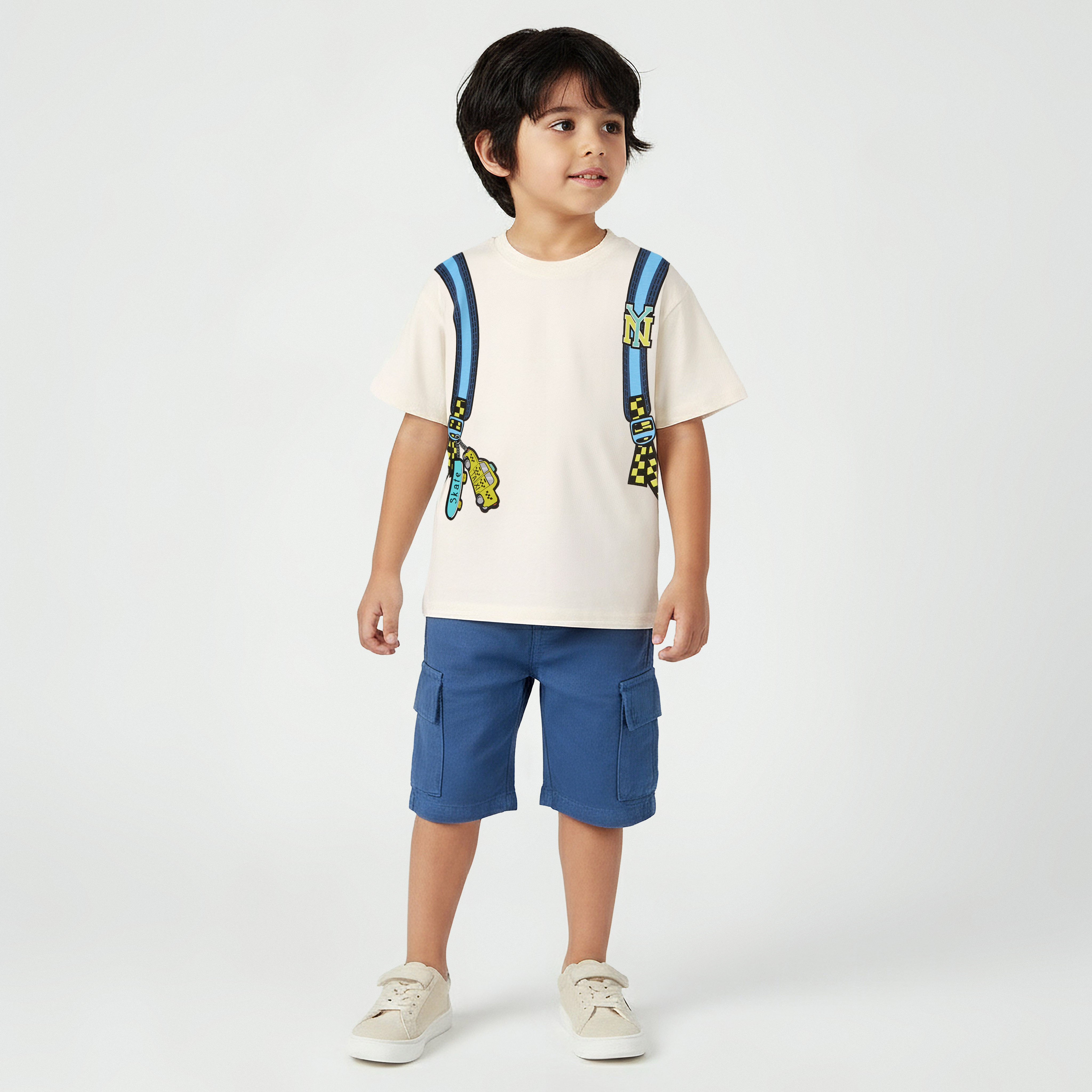 Juniors Crew Neck Short Sleeves T-shirt with Graphic Print-boys-clothing-tshirtsandpolos-image-2