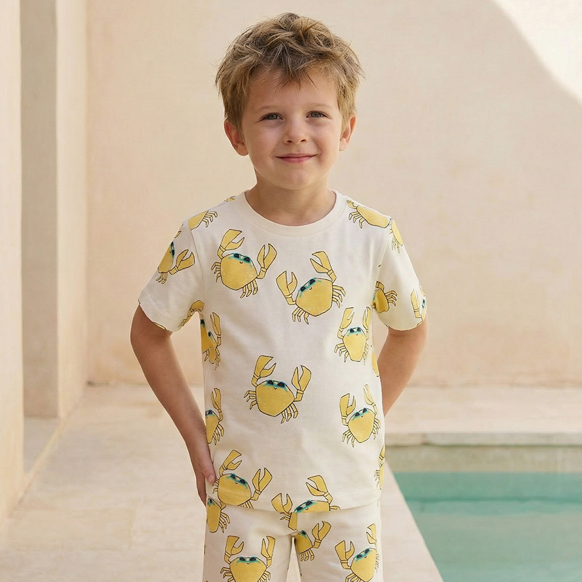 Juniors Crew Neck Short Sleeves T-shirt with Crab Print-boys-clothing-tshirtsandpolos-image-1