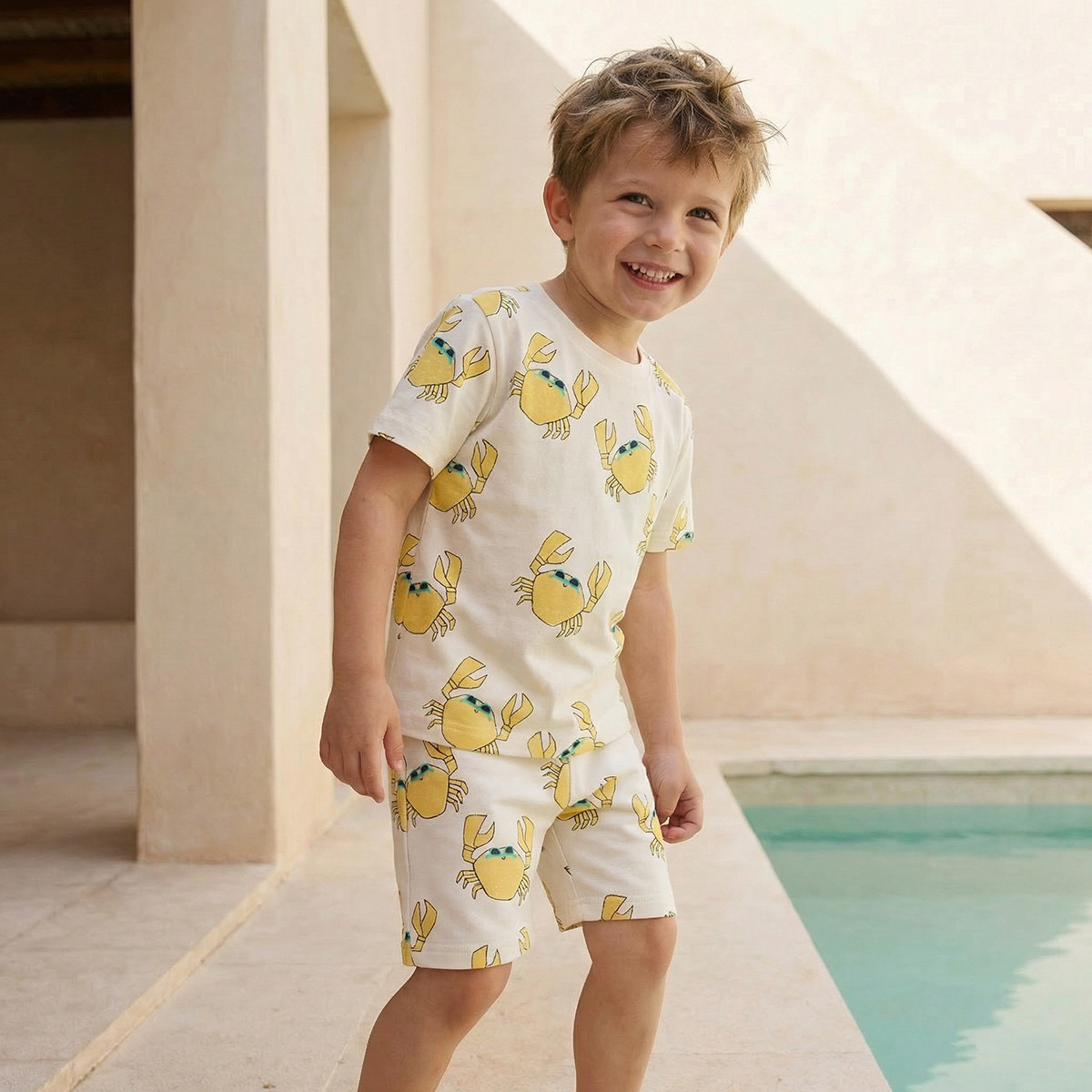 Juniors Crew Neck Short Sleeves T-shirt with Crab Print-boys-clothing-tshirtsandpolos-image-2