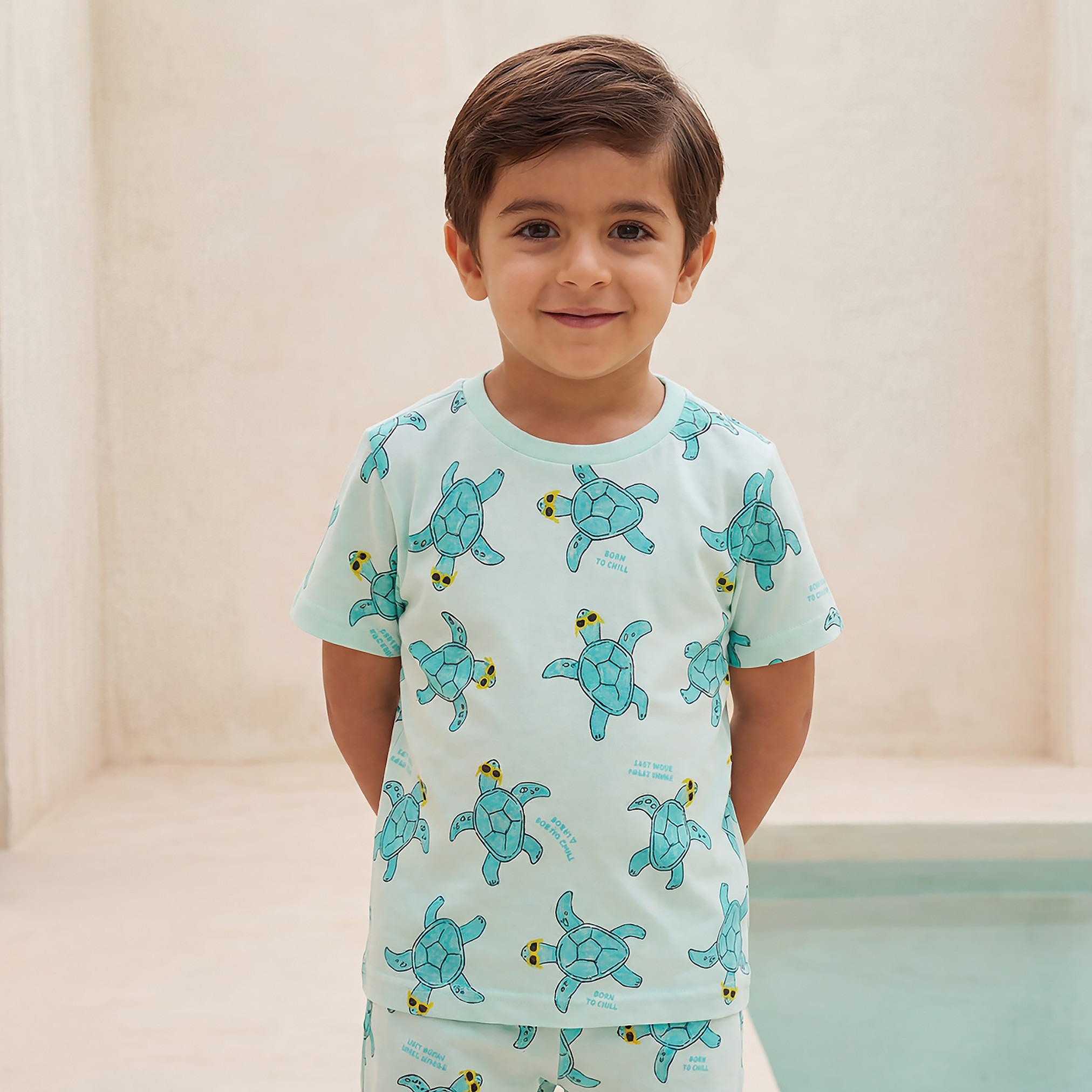 Juniors Crew Neck Short Sleeves T-shirt with Turtle Print-boys-clothing-tshirtsandpolos-image-1