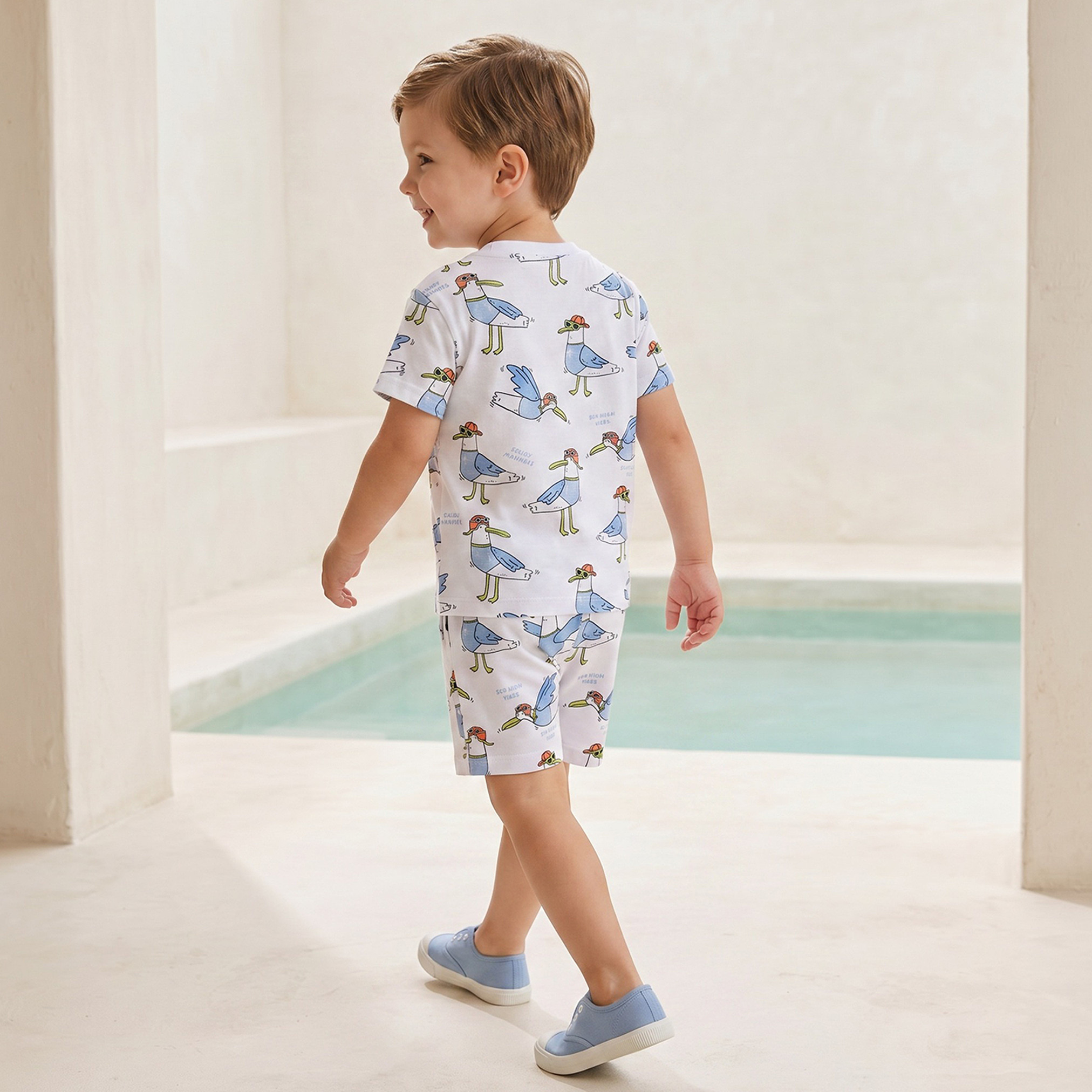 تيشيرت بياقة ضيقة وأكمام قصيرة وطبعات من جونيورز-boys-clothing-tshirtsandpolos-image-3