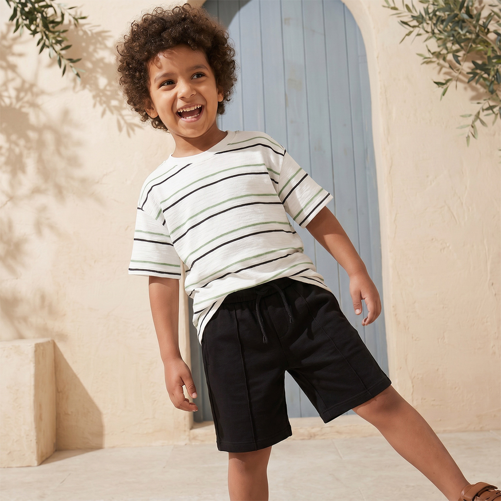 Set of 3 Juniors Crew Neck Short Sleeves T-shirt with Shorts-boys-clothing-setsandcoords-image-9