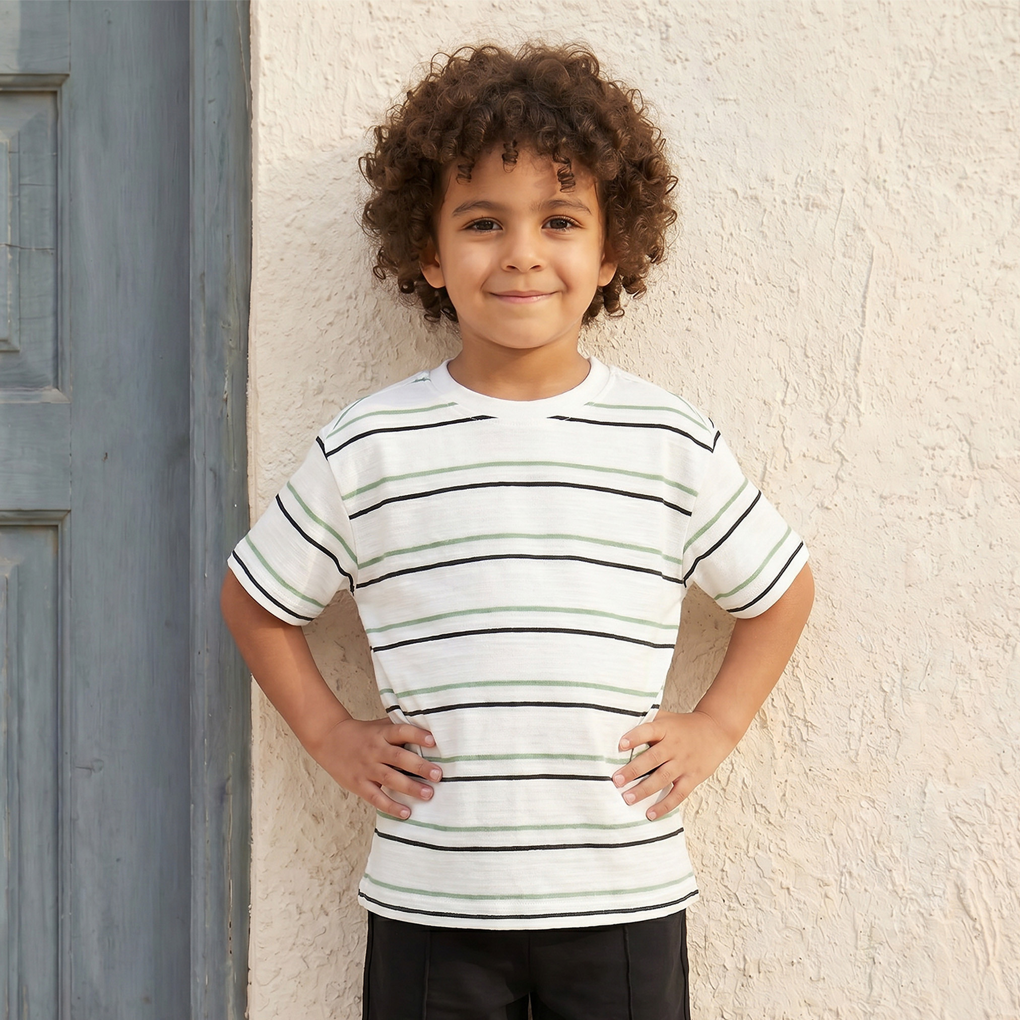 Set of 3 Juniors Crew Neck Short Sleeves T-shirt with Shorts-boys-clothing-setsandcoords-image-4