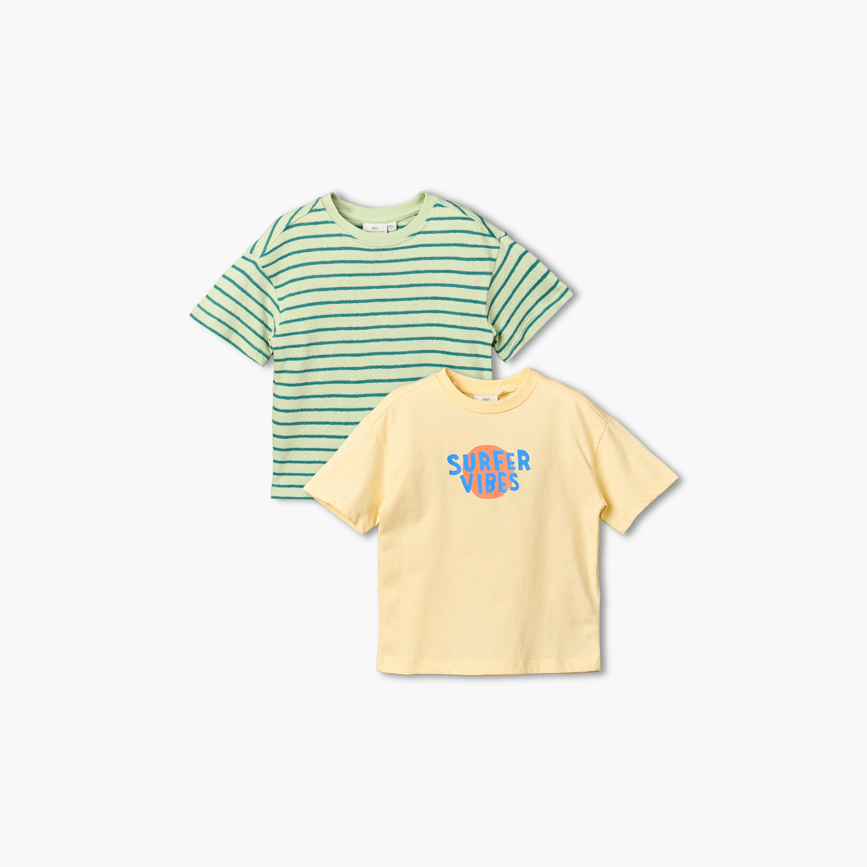 Pack of 2 Juniors Crew Neck Short Sleeves T-shirt with Assorted Design-boys-clothing-tshirtsandpolos-image-1
