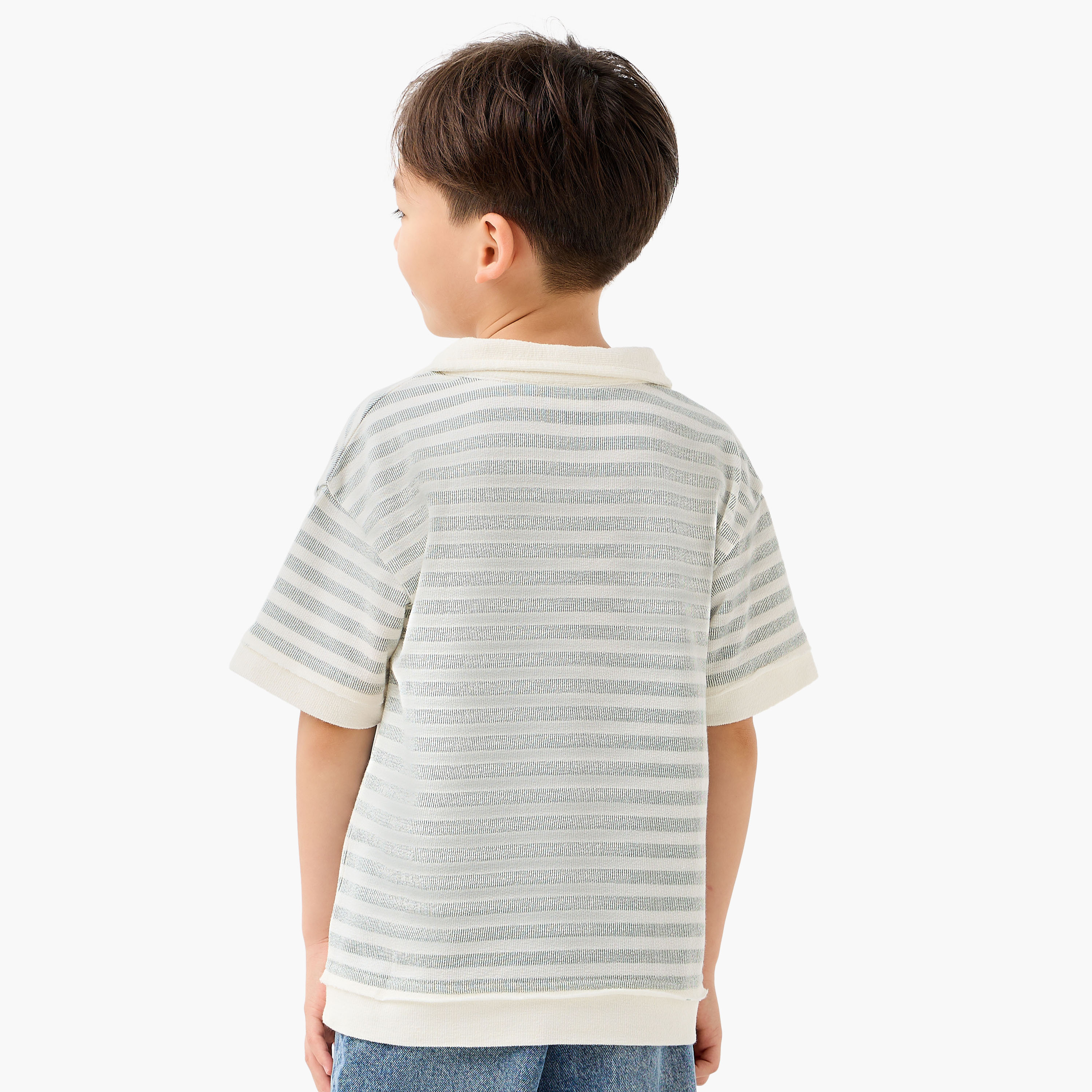 Juniors Collared Short Sleeves Polo T-shirt with Stripes-boys-clothing-tshirtsandpolos-image-3