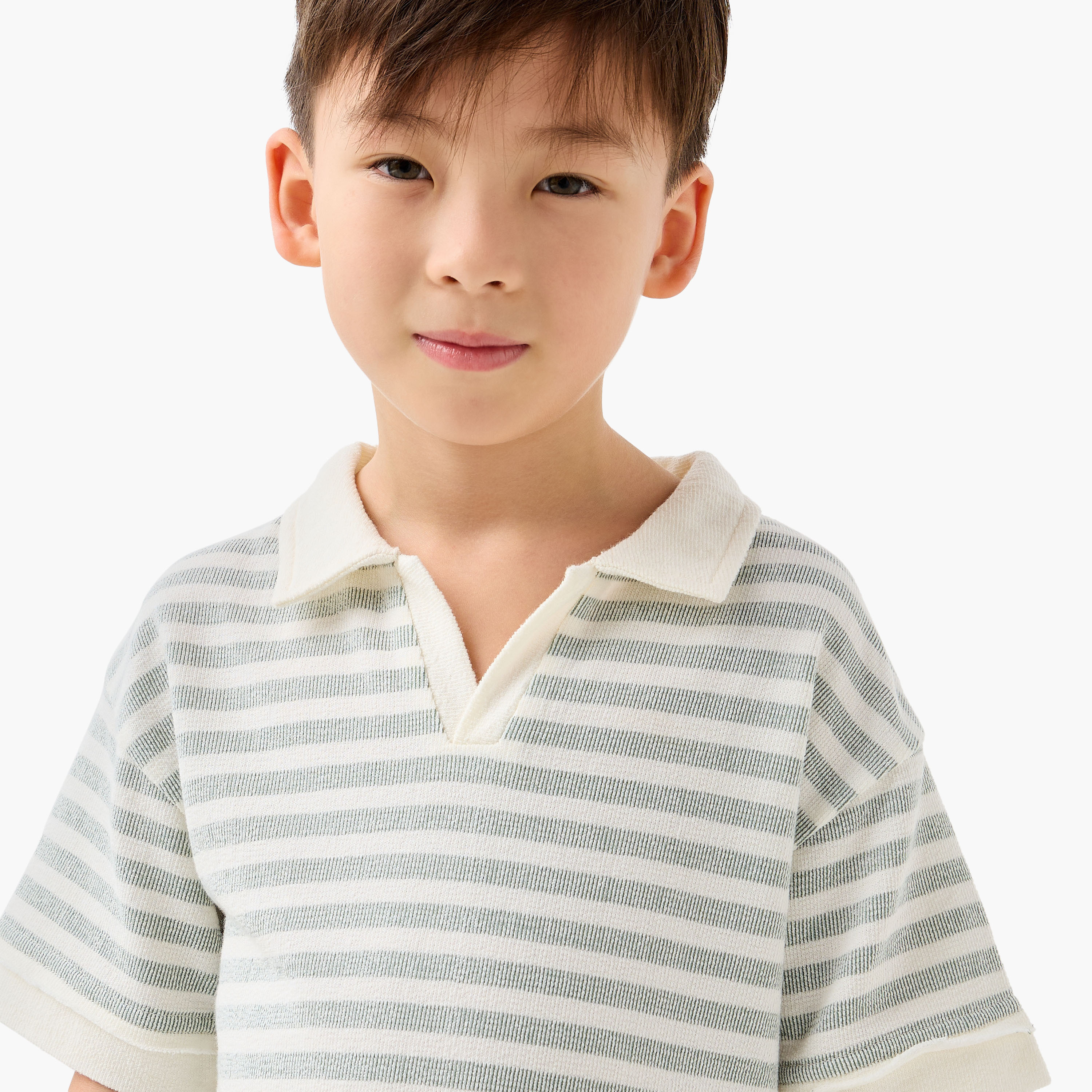 Juniors Collared Short Sleeves Polo T-shirt with Stripes-boys-clothing-tshirtsandpolos-image-4