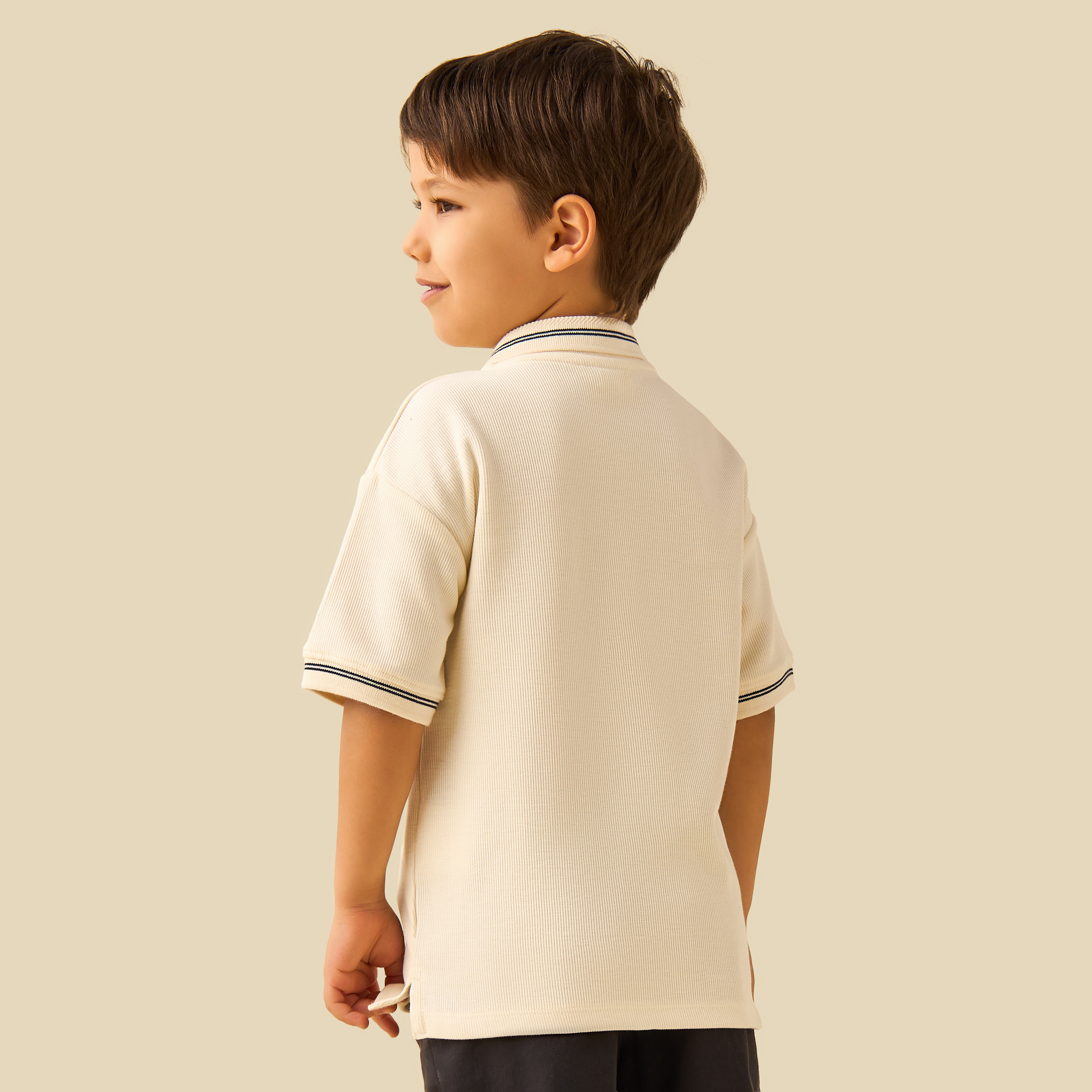 Juniors Polo Neck Short Sleeves T-shirt with Striped-boys-clothing-tshirtsandpolos-image-3