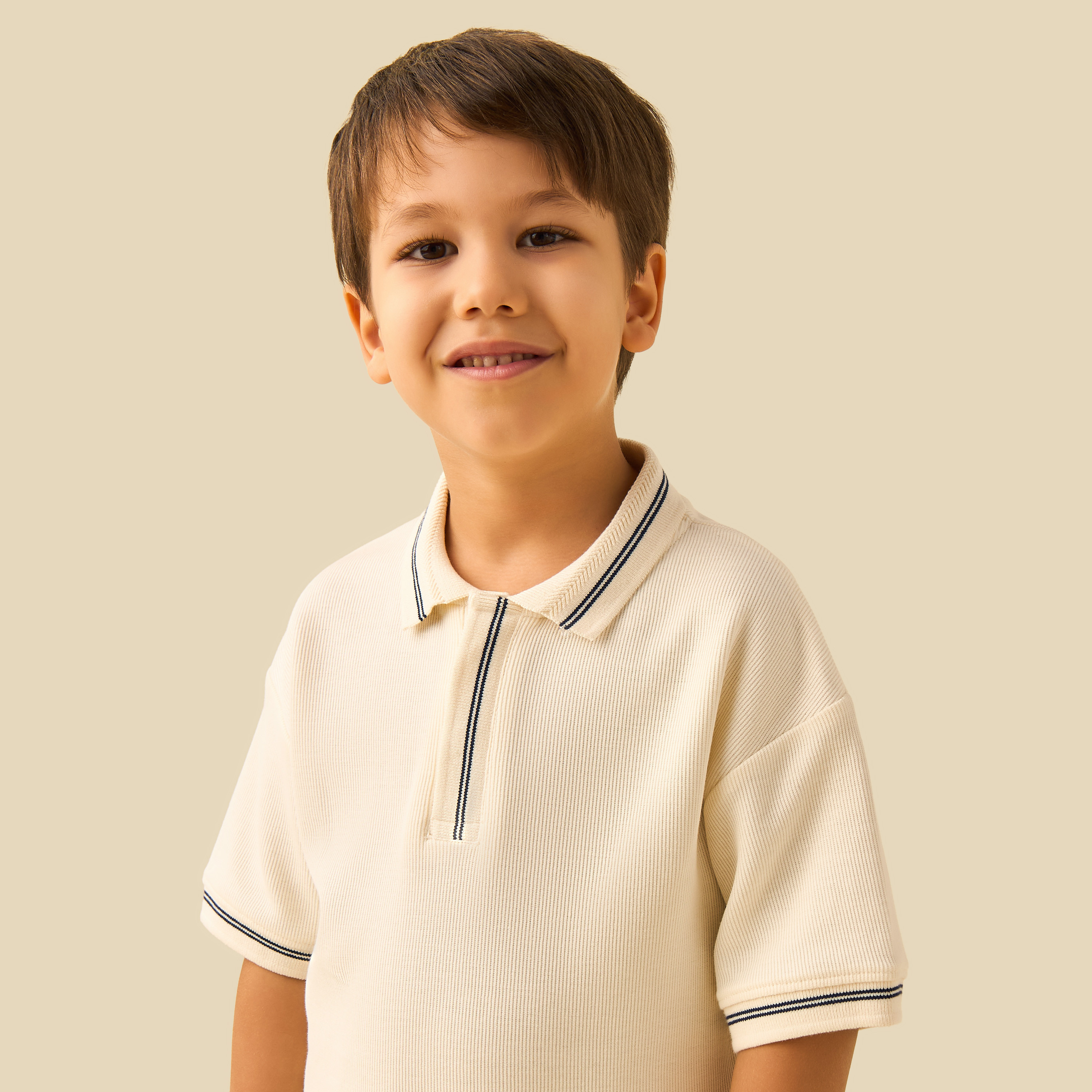 Juniors Polo Neck Short Sleeves T-shirt with Striped-boys-clothing-tshirtsandpolos-image-4