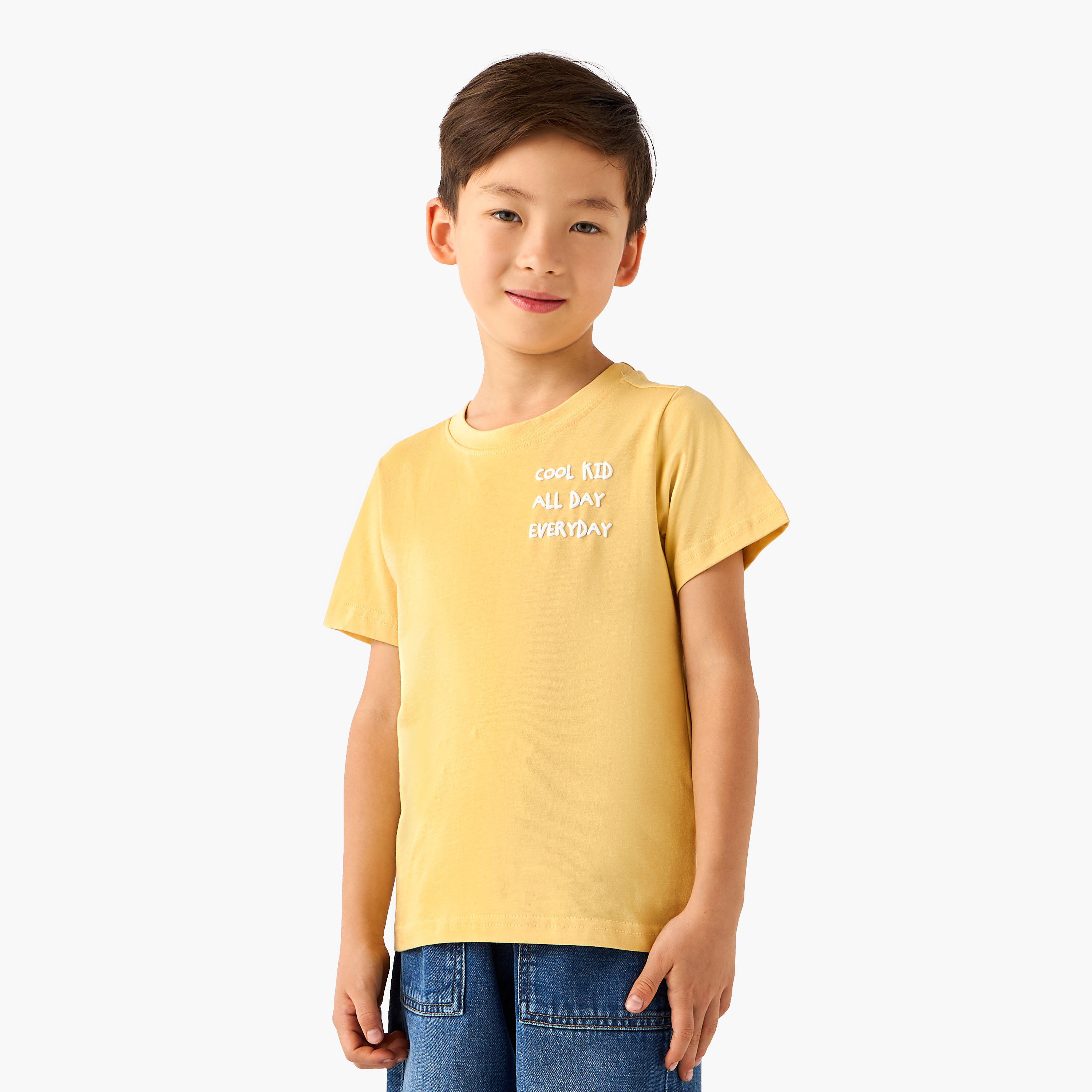 Pack of 2 Juniors Round Neck Short Sleeves T-shirt with Assorted Print-boys-clothing-tshirtsandpolos-image-3