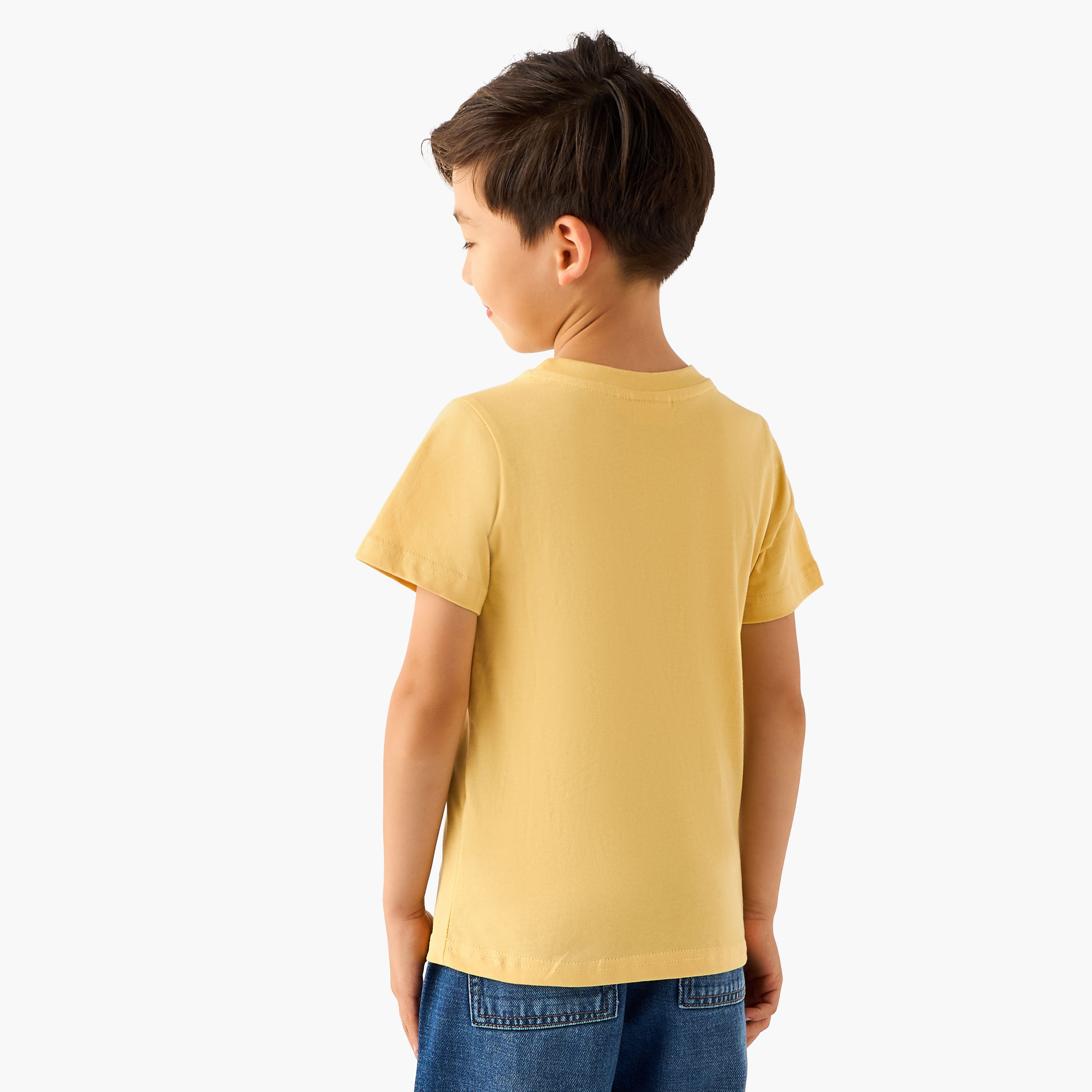 Pack of 2 Juniors Round Neck Short Sleeves T-shirt with Assorted Print-boys-clothing-tshirtsandpolos-image-4