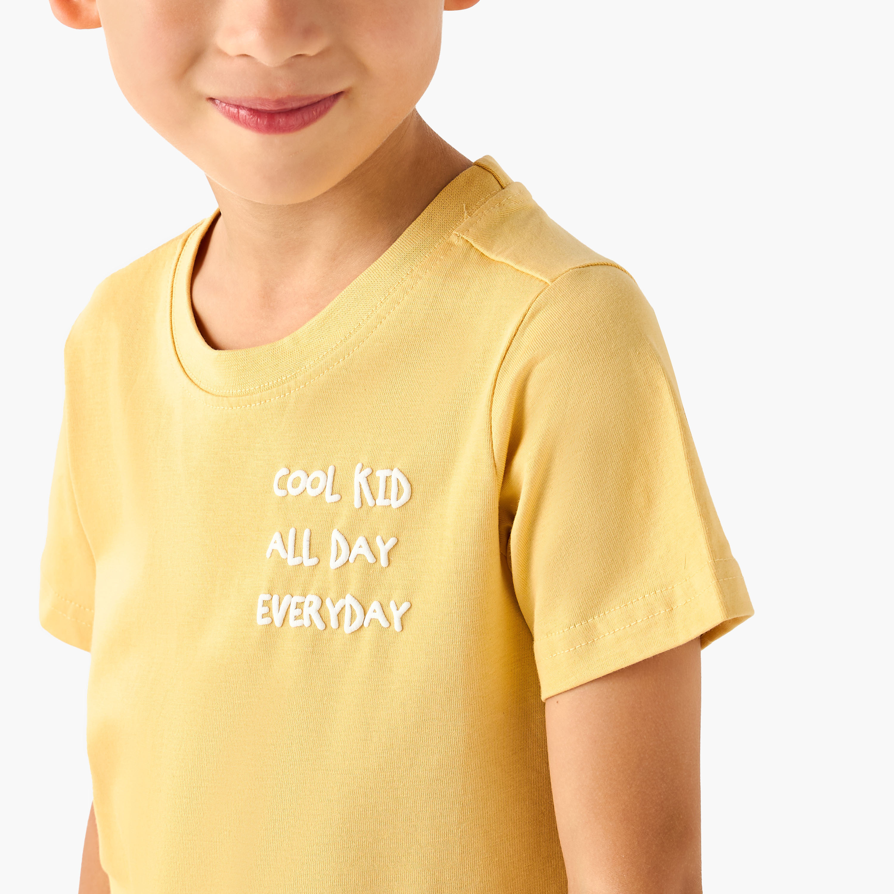 Pack of 2 Juniors Round Neck Short Sleeves T-shirt with Assorted Print-boys-clothing-tshirtsandpolos-image-5