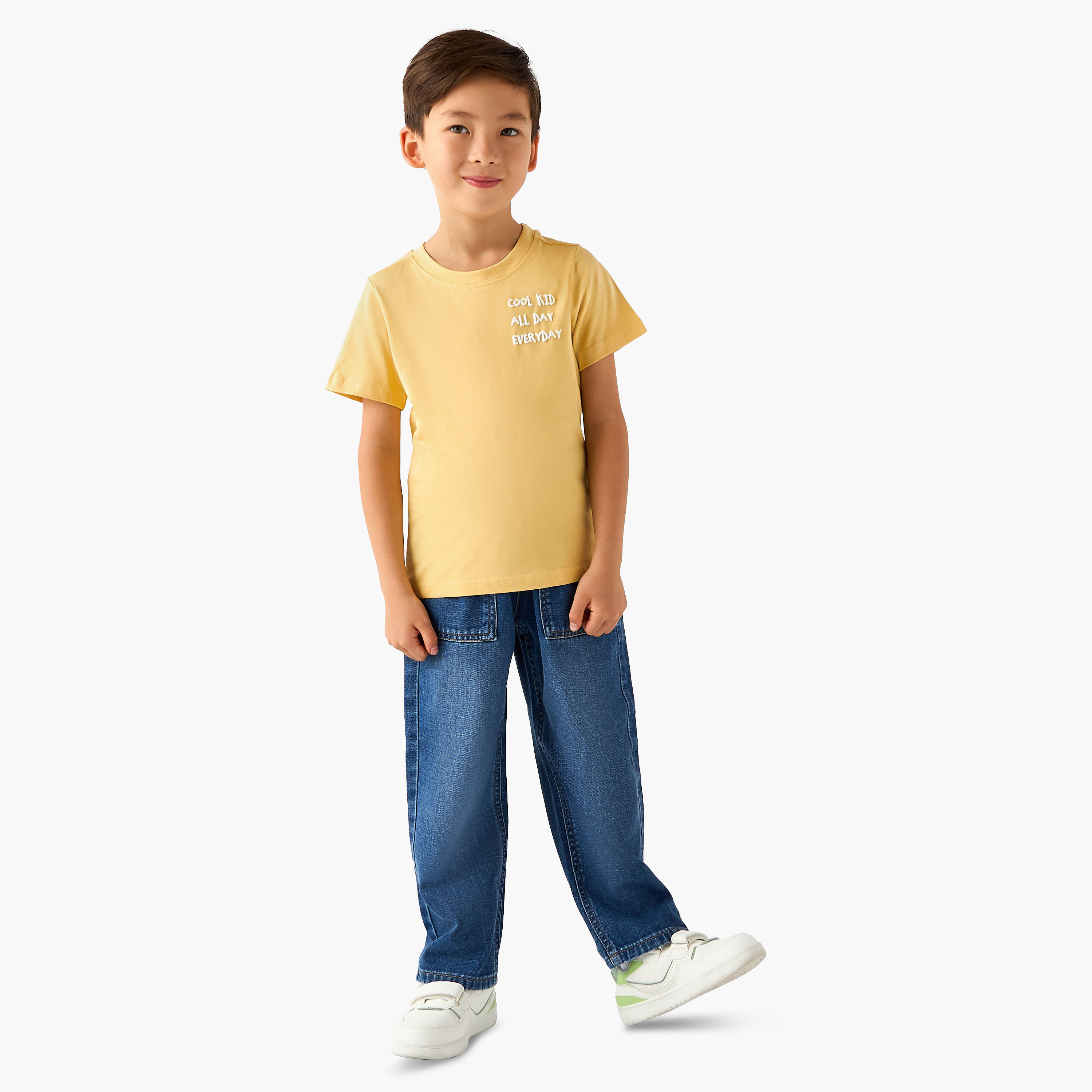 Pack of 2 Juniors Round Neck Short Sleeves T-shirt with Assorted Print-boys-clothing-tshirtsandpolos-image-7