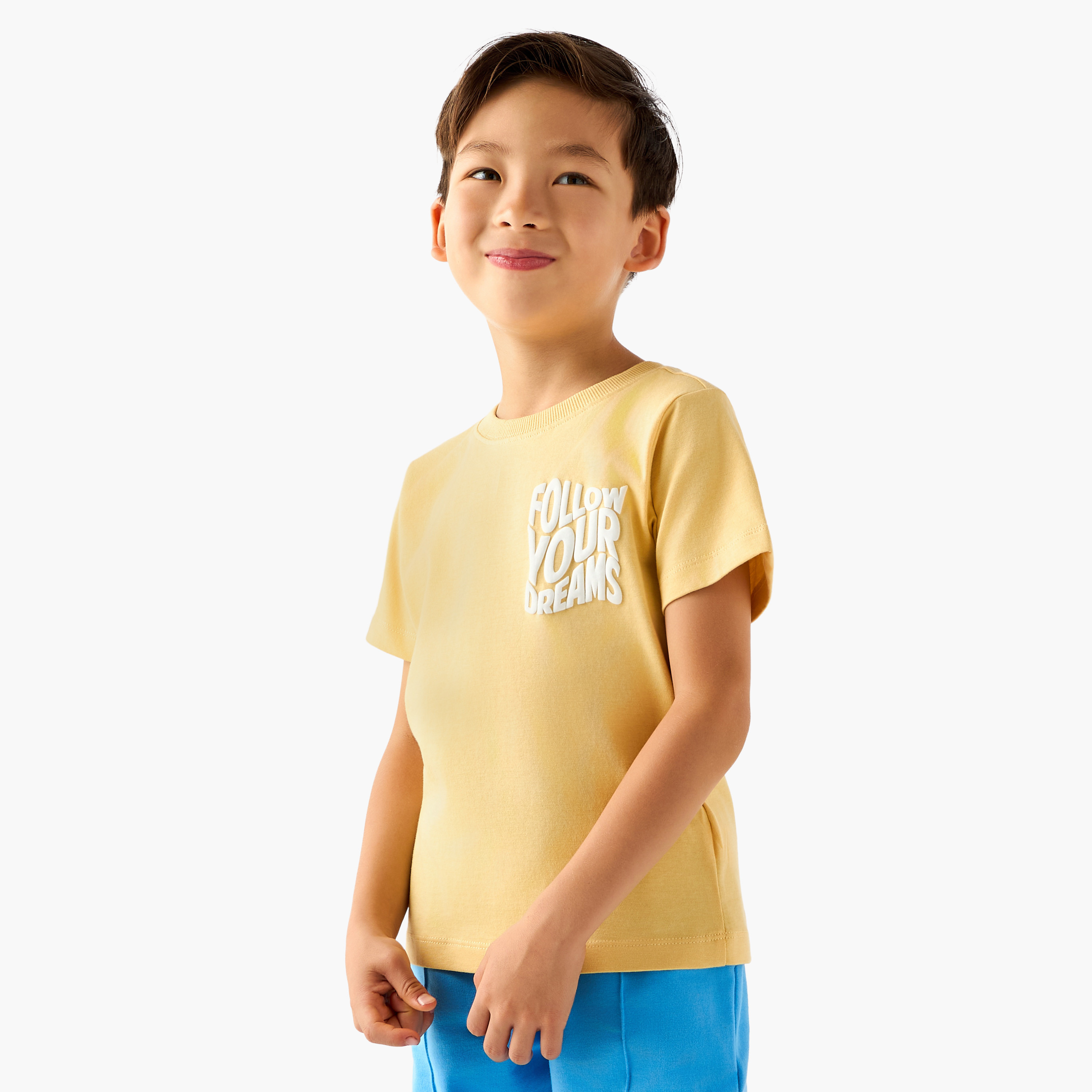 Juniors Crew Neck Short Sleeve T-shirt with Slogan Print-boys-clothing-tshirtsandpolos-image-1