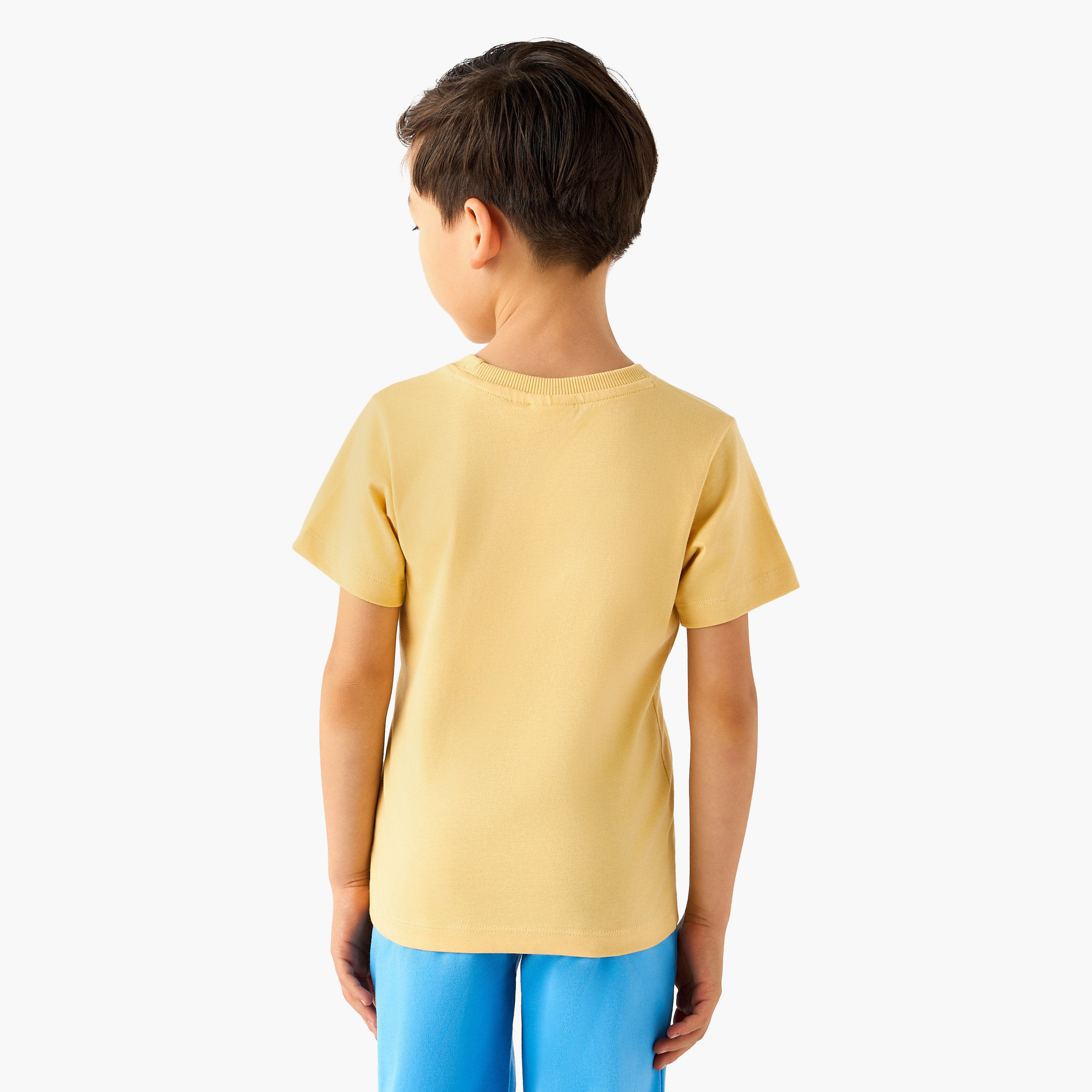 Juniors Crew Neck Short Sleeve T-shirt with Slogan Print-boys-clothing-tshirtsandpolos-image-3