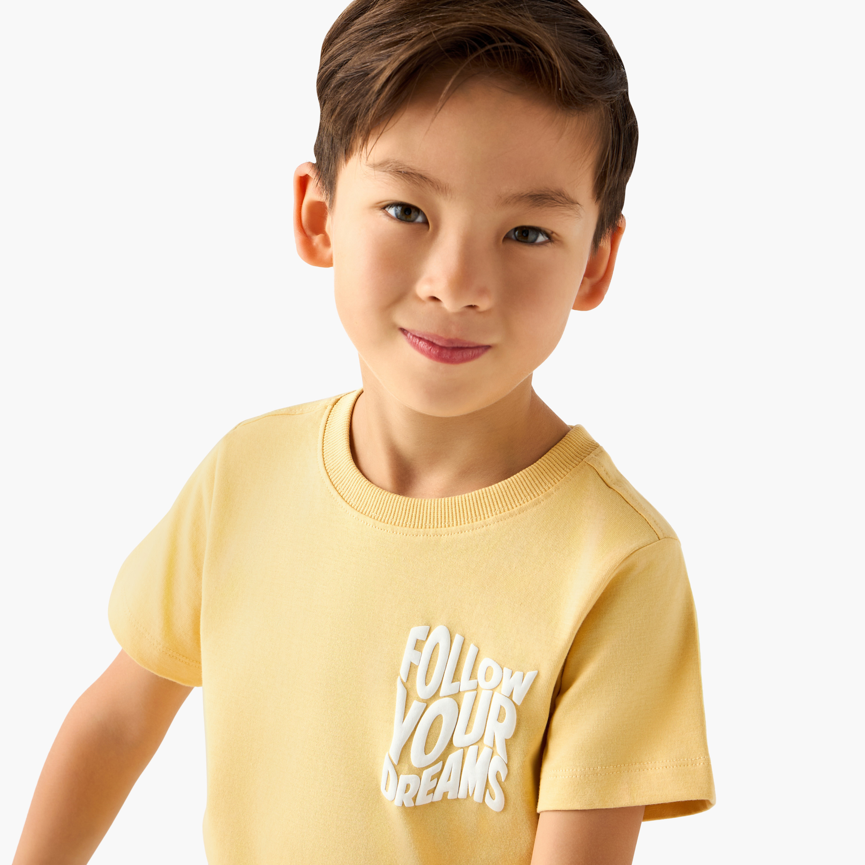 Juniors Crew Neck Short Sleeve T-shirt with Slogan Print-boys-clothing-tshirtsandpolos-image-4
