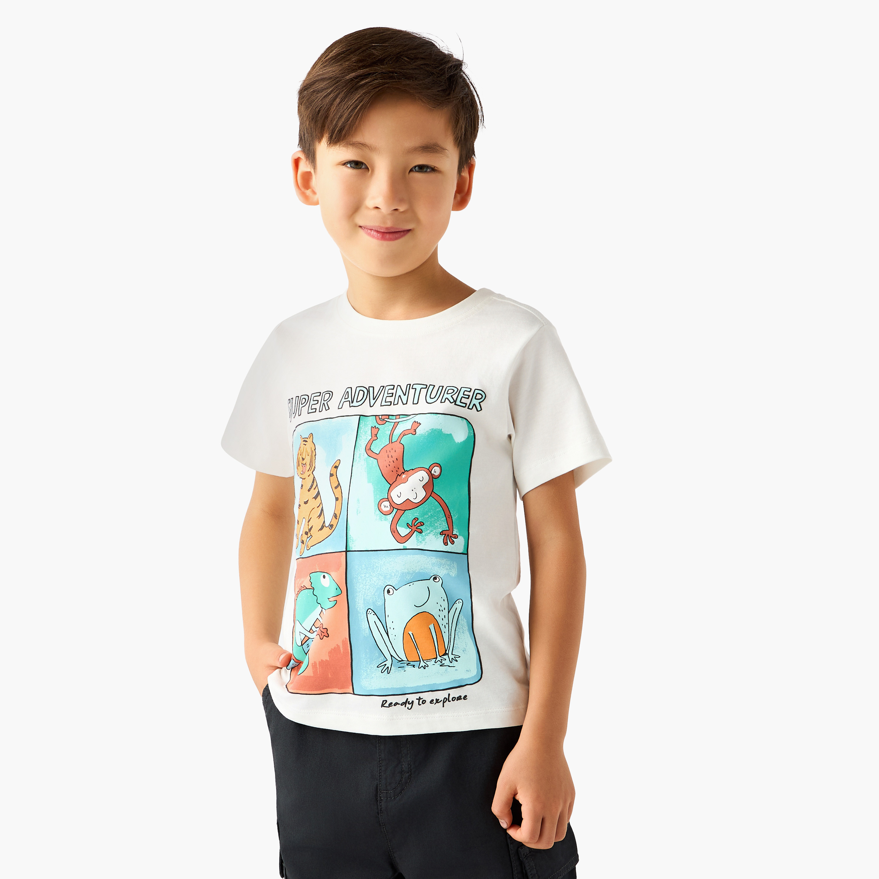 Juniors Crew Neck Short Sleeve T-shirt with Wild Animal Print-boys-clothing-tshirtsandpolos-image-1