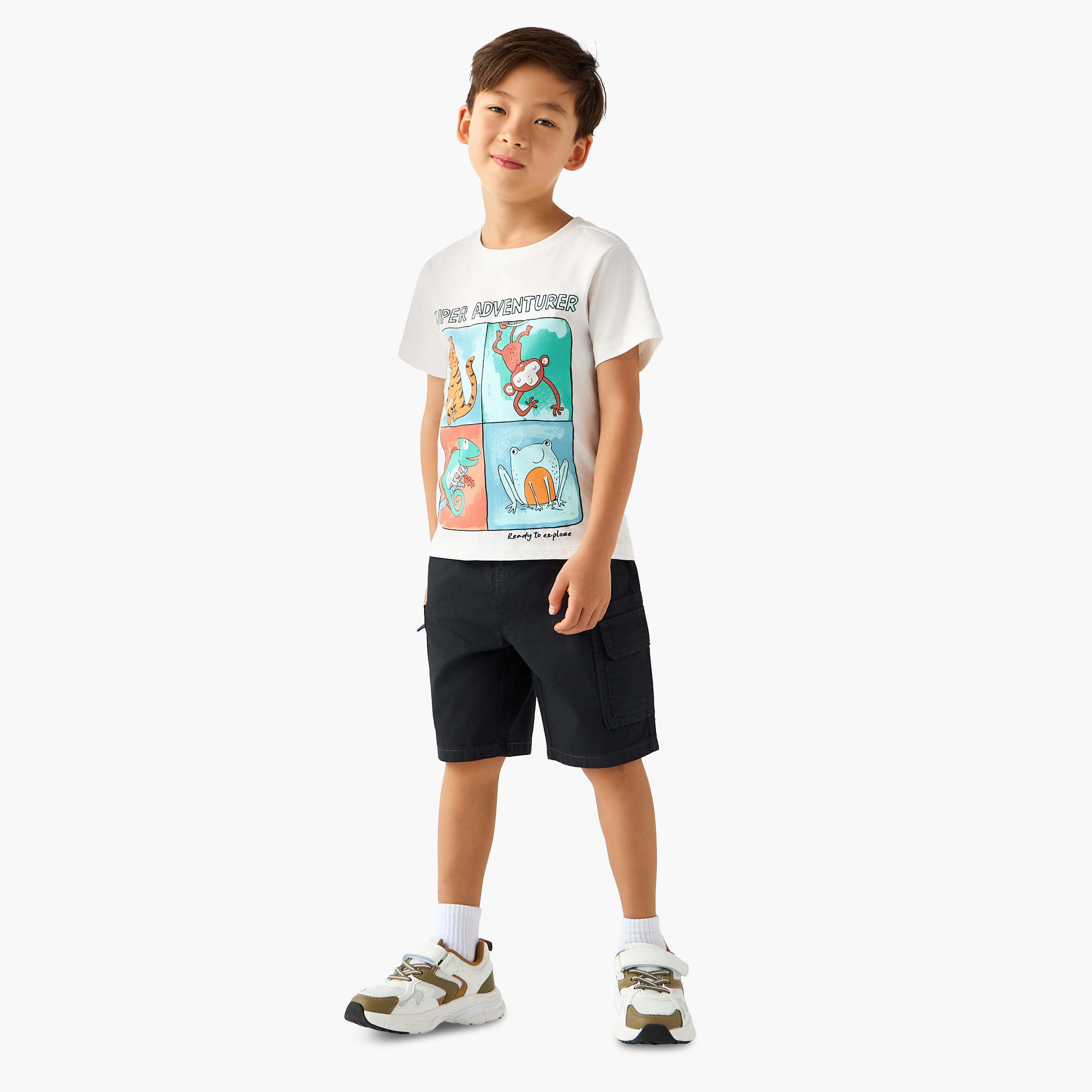 Juniors Crew Neck Short Sleeve T-shirt with Wild Animal Print-boys-clothing-tshirtsandpolos-image-2