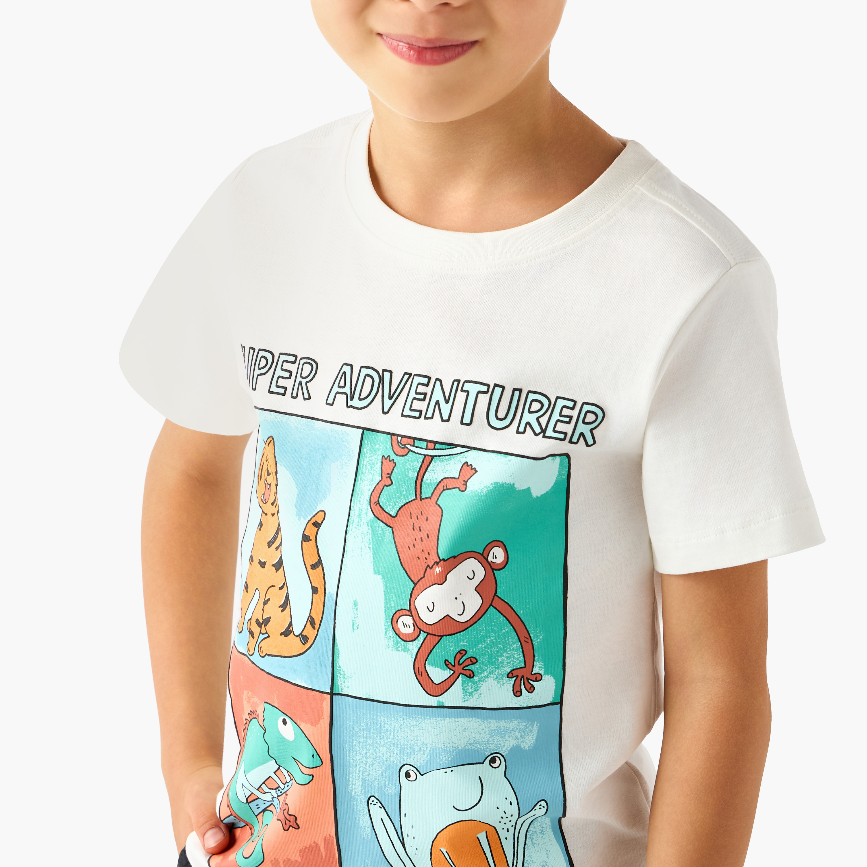 Juniors Crew Neck Short Sleeve T-shirt with Wild Animal Print-boys-clothing-tshirtsandpolos-image-4