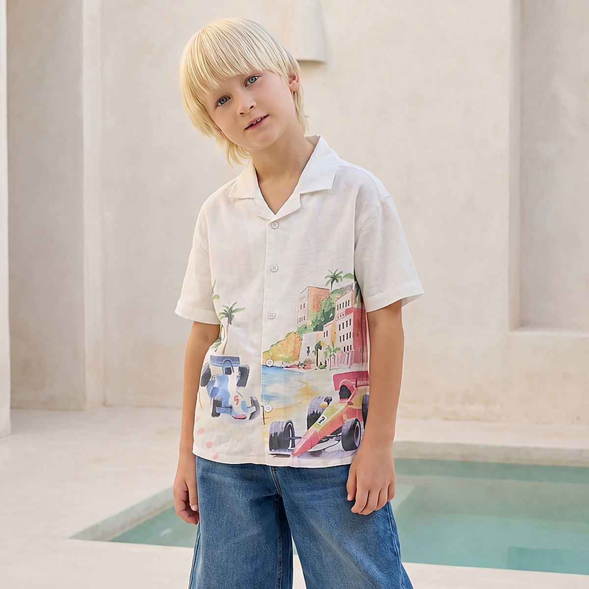 Juniors Short Sleeves Shirt with Graphic Print-boys-clothing-shirts-image-1