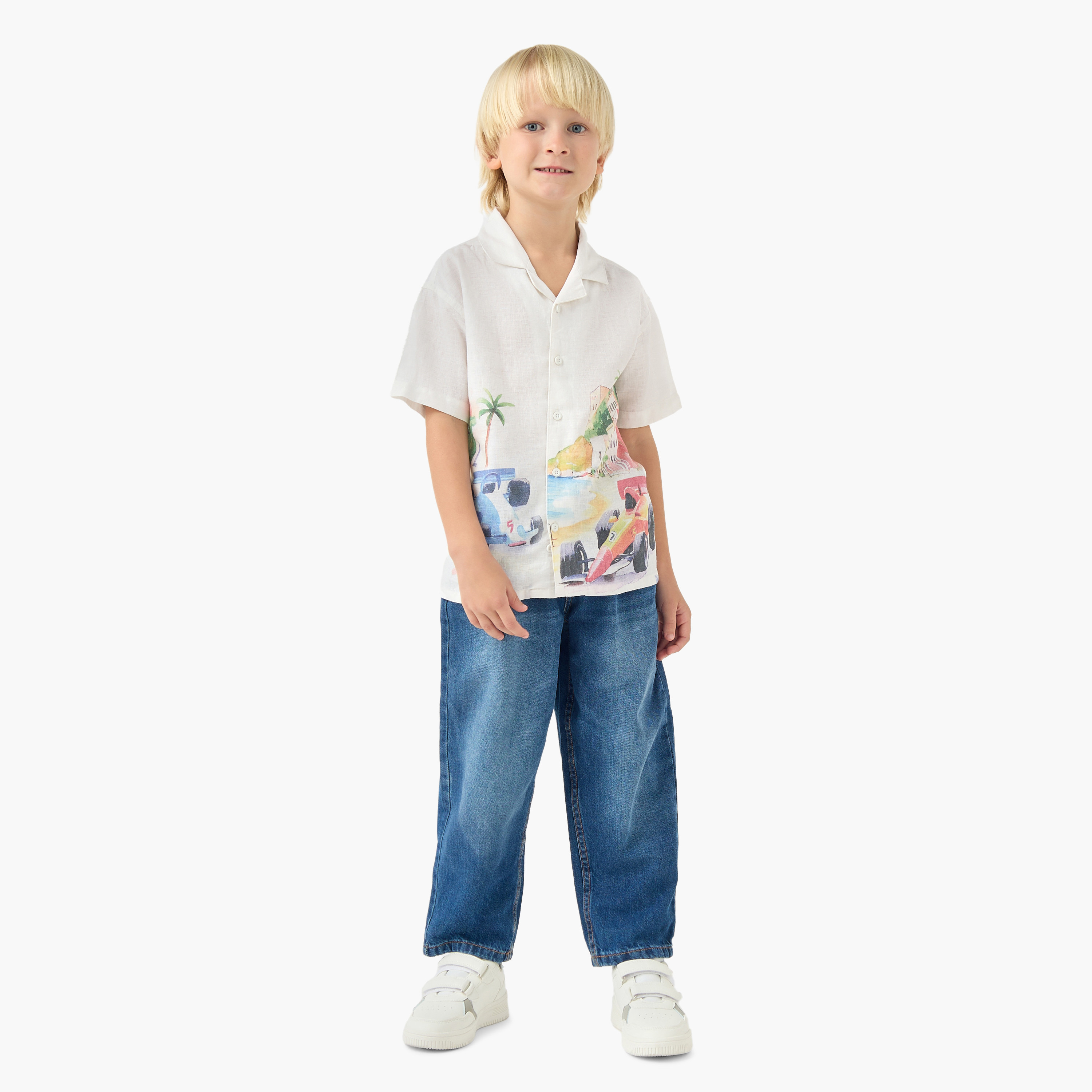 Juniors Short Sleeves Shirt with Graphic Print-boys-clothing-shirts-image-2