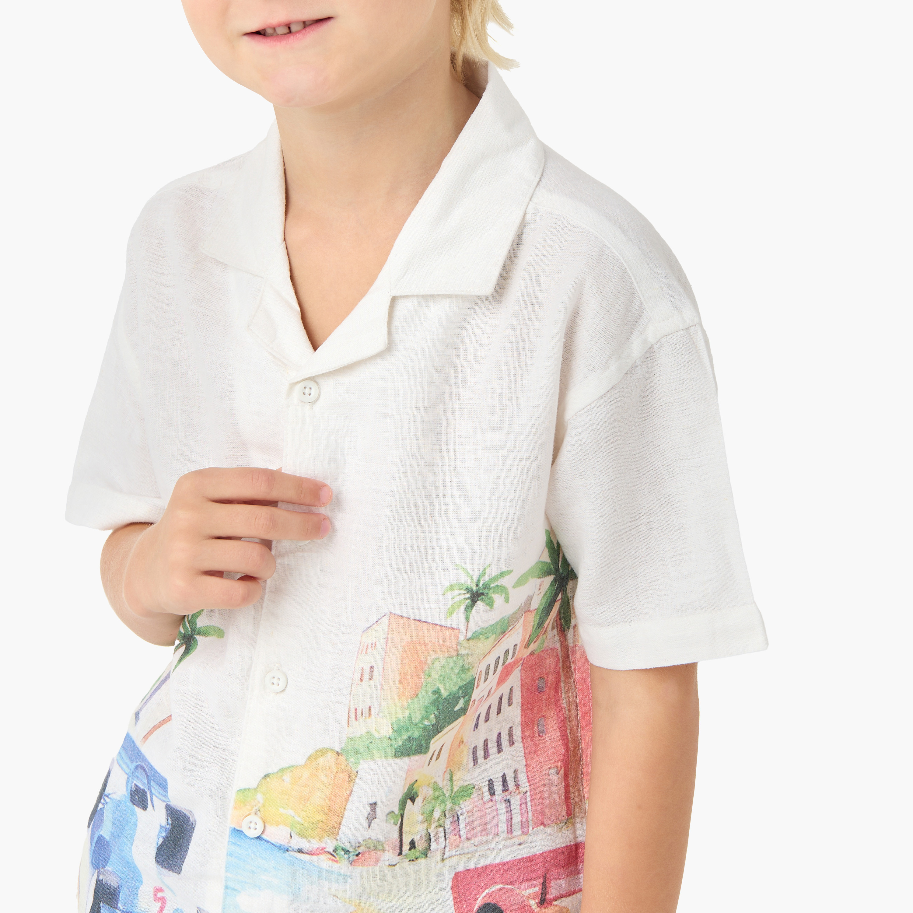 Juniors Short Sleeves Shirt with Graphic Print-boys-clothing-shirts-image-4