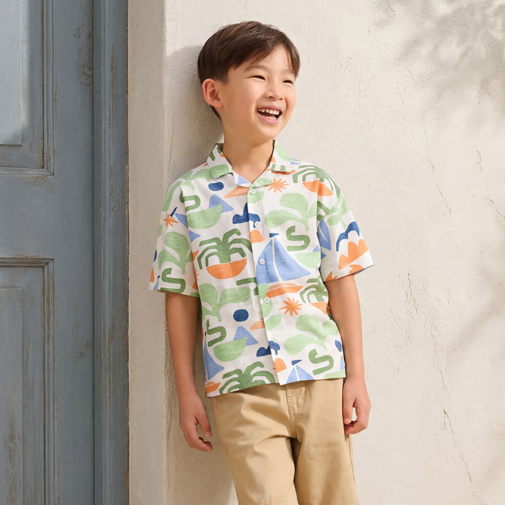 Juniors Short Sleeves Shirt with Print-boys-clothing-shirts-image-1