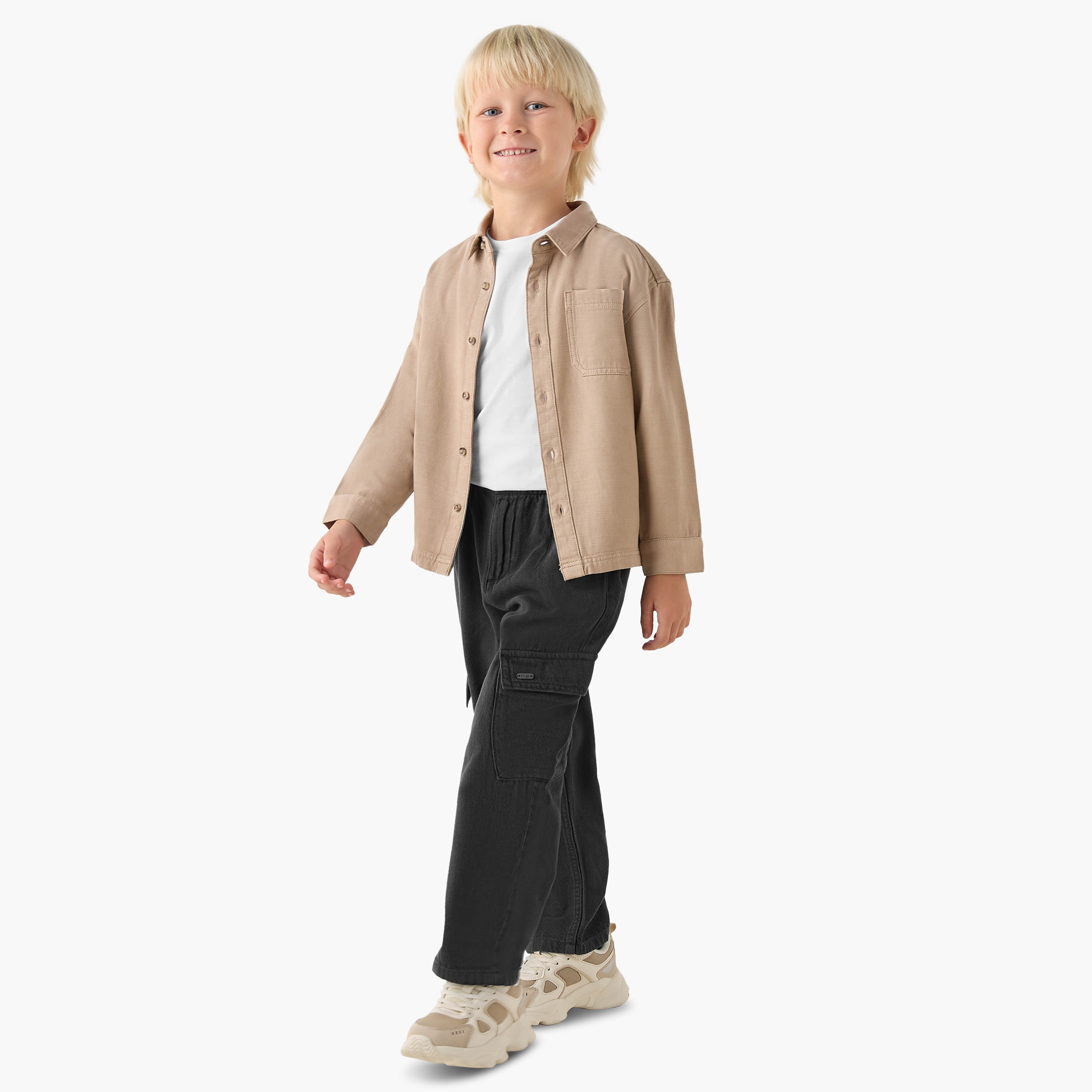 Juniors Long Sleeves Shirt with Chest Pocket-boys-clothing-shirts-image-2