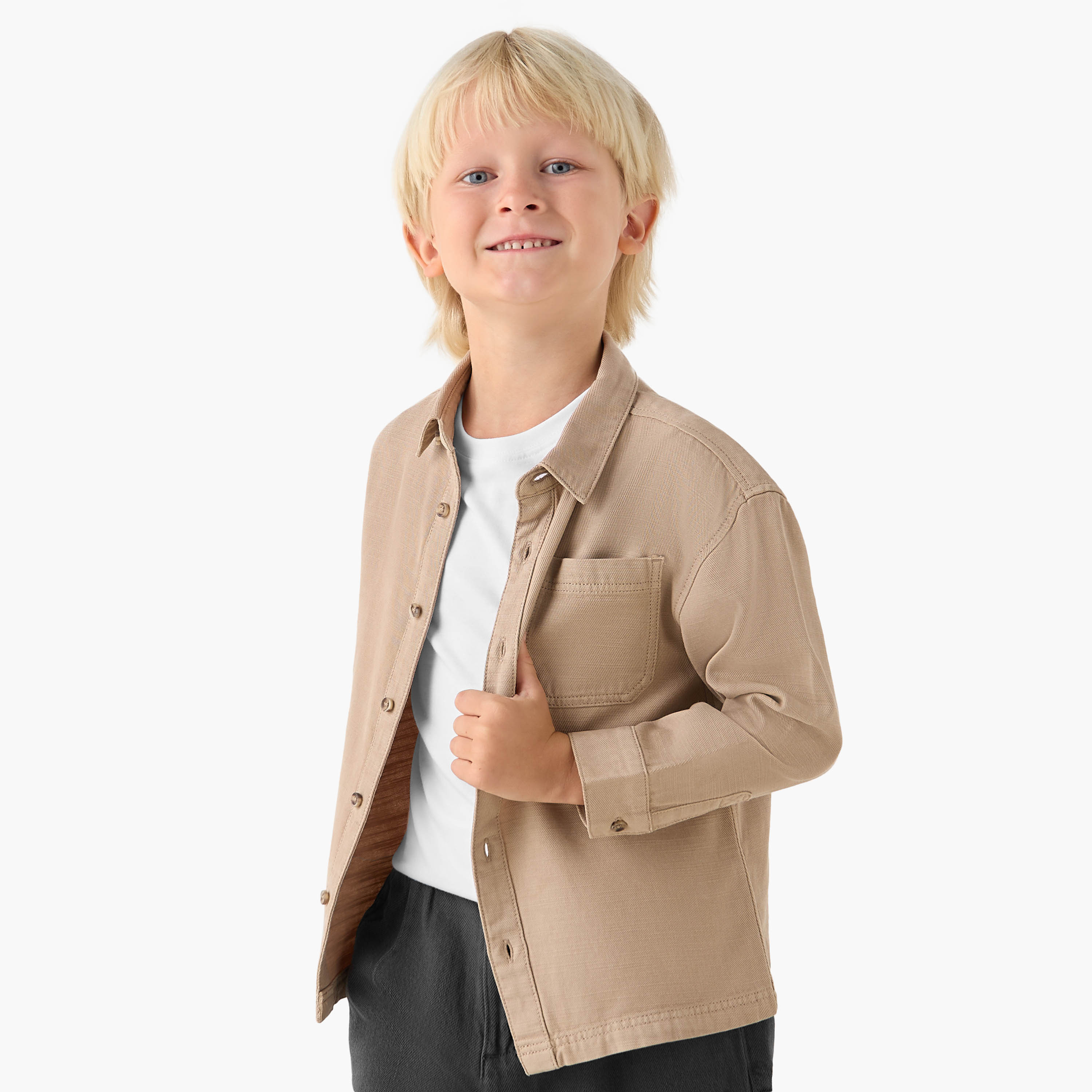 Juniors Long Sleeves Shirt with Chest Pocket-boys-clothing-shirts-image-4
