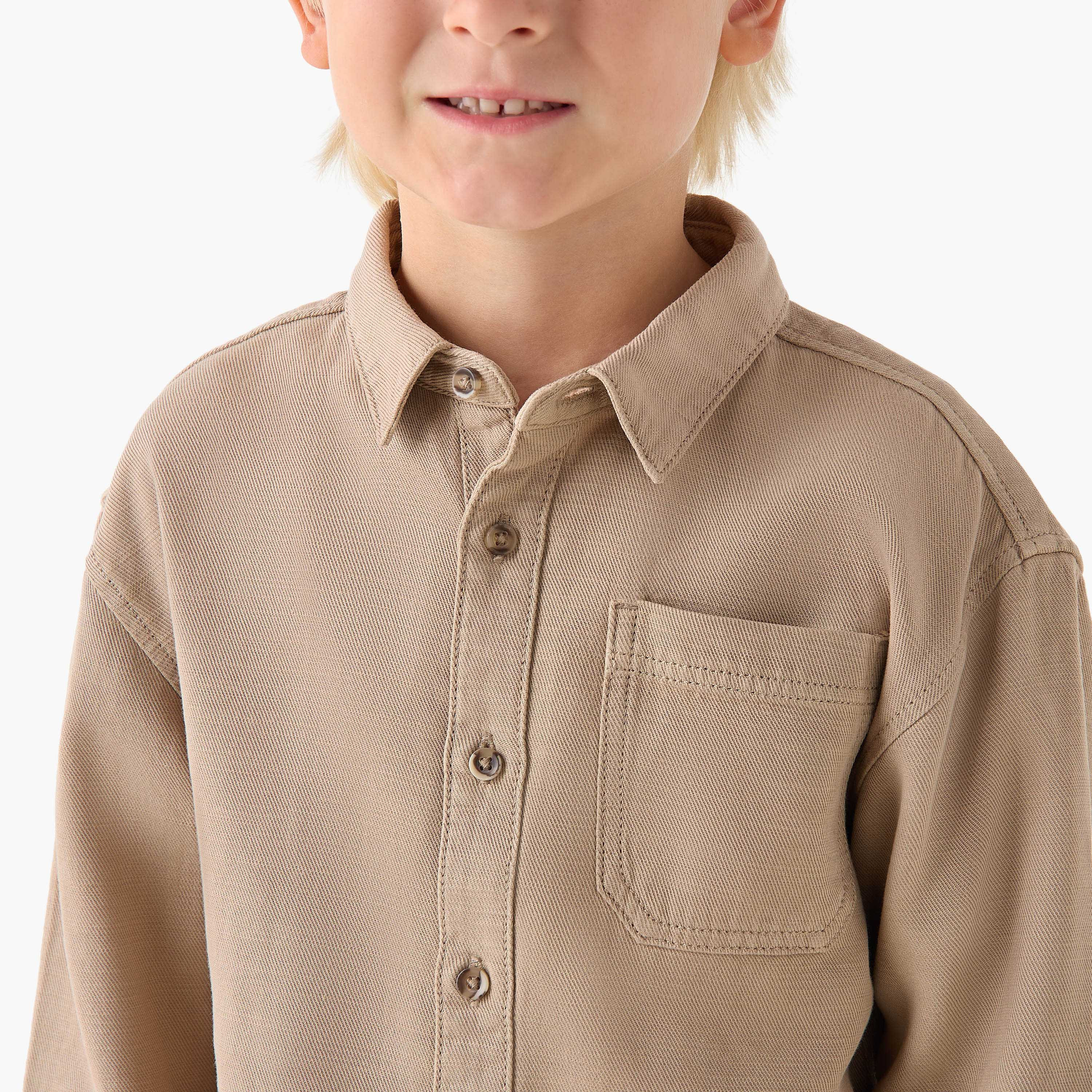 Juniors Long Sleeves Shirt with Chest Pocket-boys-clothing-shirts-image-5