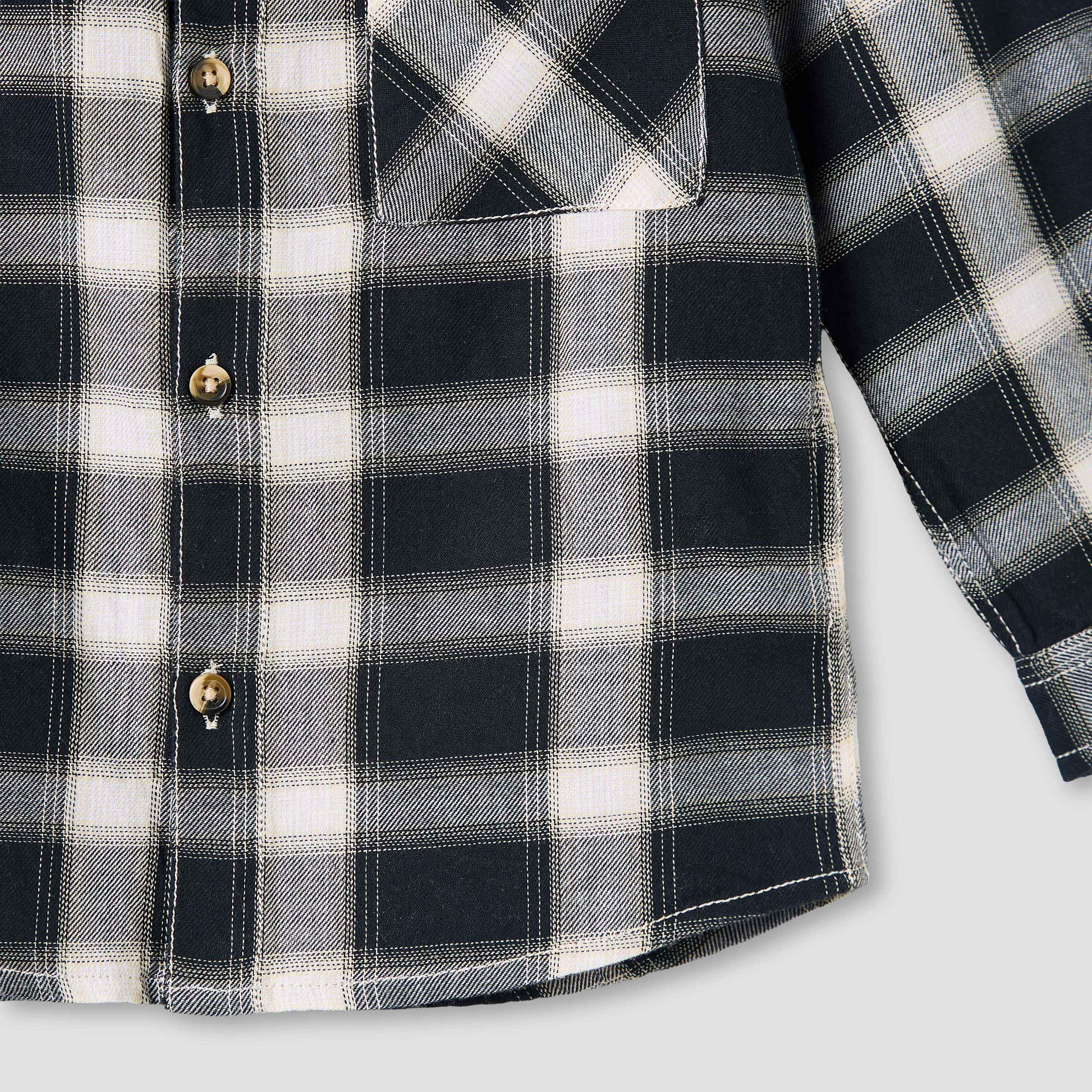 Juniors Long Sleeves Shirt with Checked Design-boys-clothing-shirts-image-5