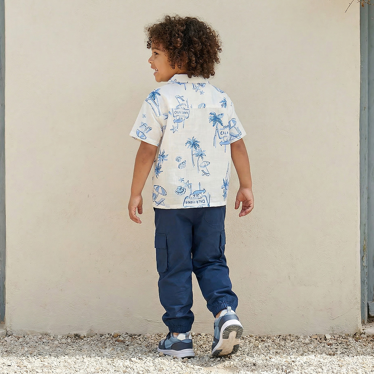 Juniors Short Sleeves Shirt with Beach Print-boys-clothing-shirts-image-3