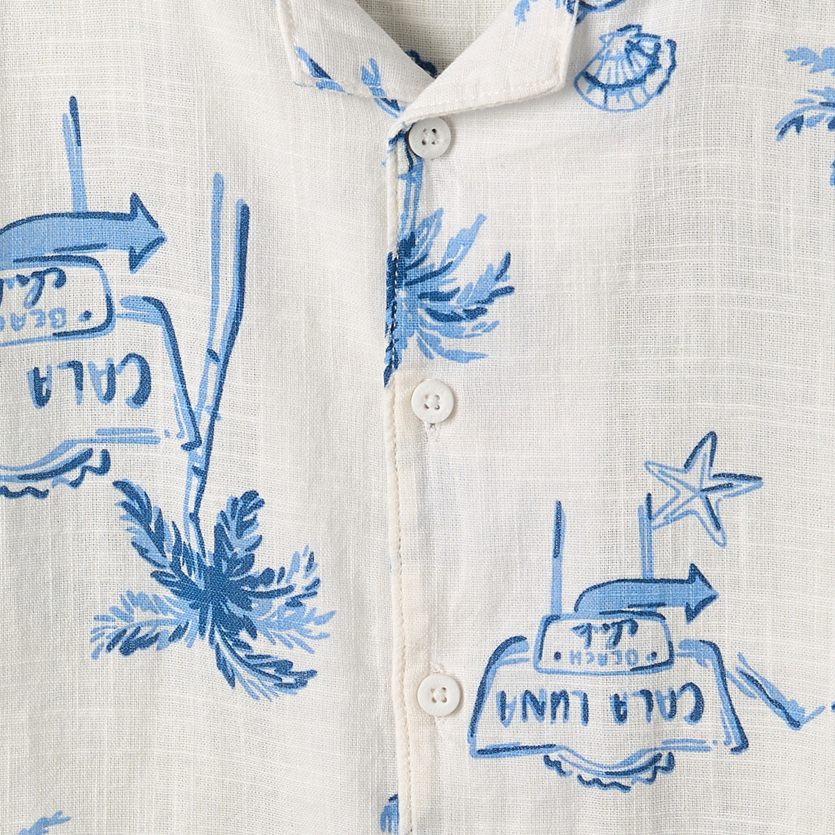 Juniors Short Sleeves Shirt with Beach Print-boys-clothing-shirts-image-4