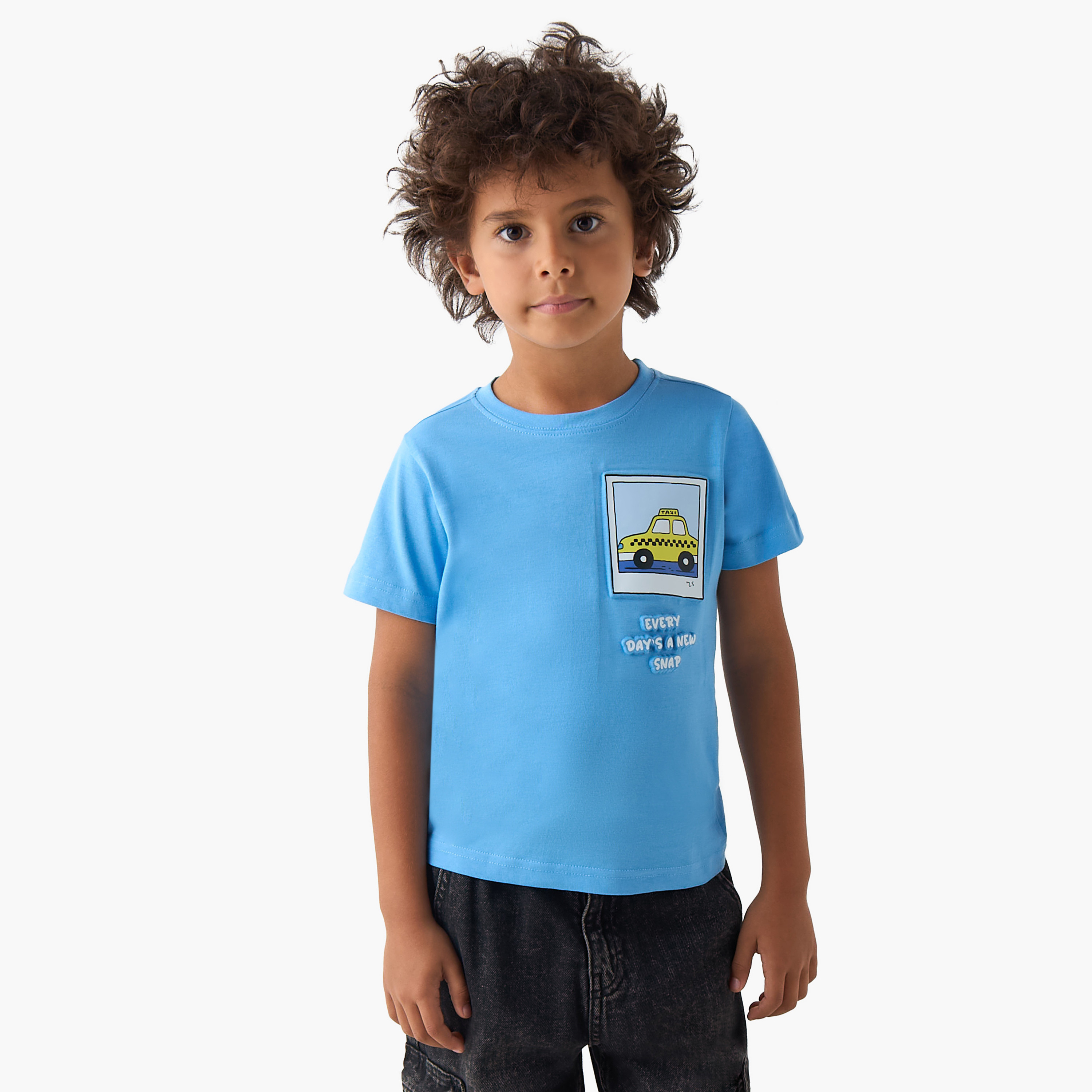 Pack of 2 Juniors Crew Neck Short Sleeves T-shirt with Graphic Print-boys-clothing-tshirtsandpolos-image-3