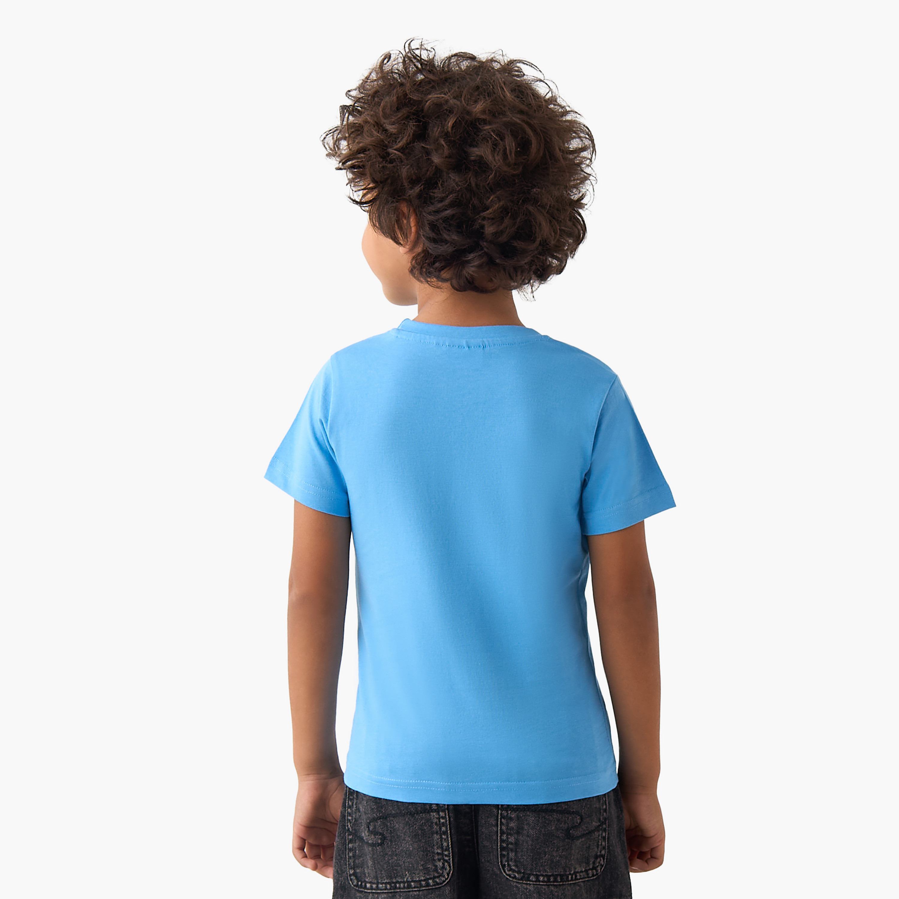 Pack of 2 Juniors Crew Neck Short Sleeves T-shirt with Graphic Print-boys-clothing-tshirtsandpolos-image-4