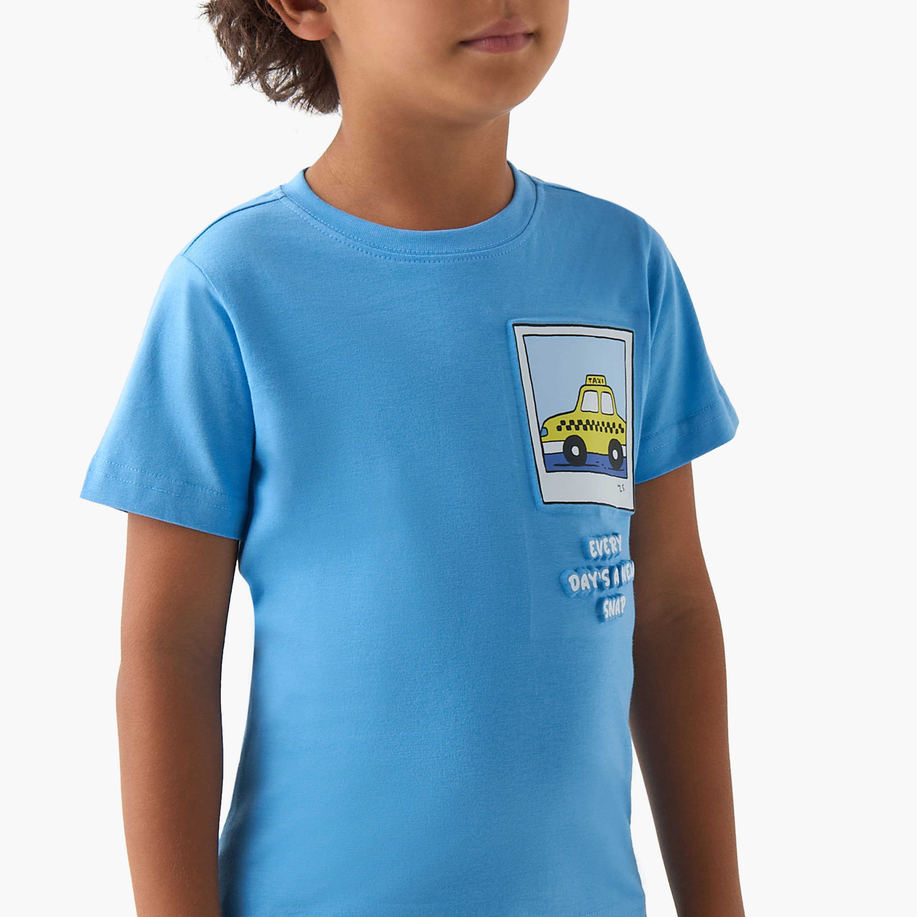 Pack of 2 Juniors Crew Neck Short Sleeves T-shirt with Graphic Print-boys-clothing-tshirtsandpolos-image-5