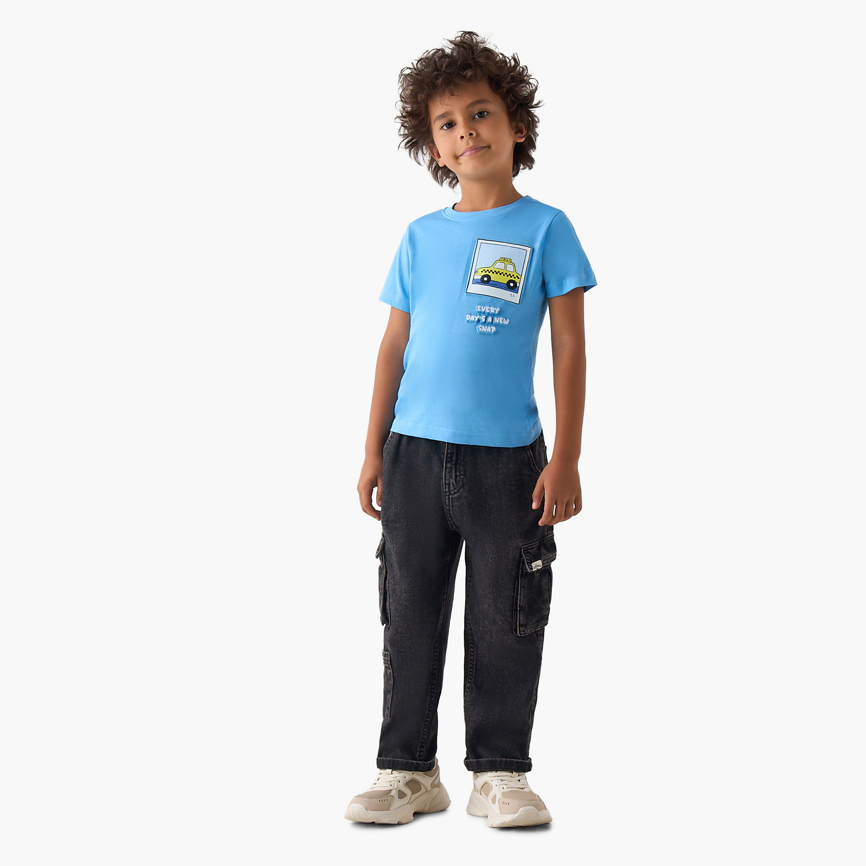 Pack of 2 Juniors Crew Neck Short Sleeves T-shirt with Graphic Print-boys-clothing-tshirtsandpolos-image-7